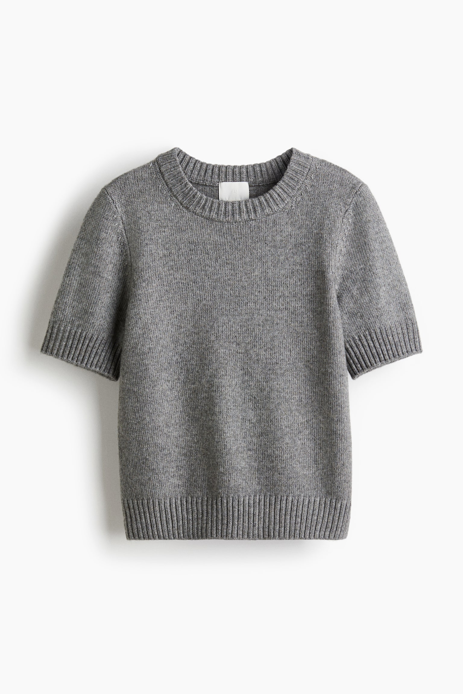 Женский свитер H&M Short-Sleeved, цвет: Серый меланжевый — фото 1