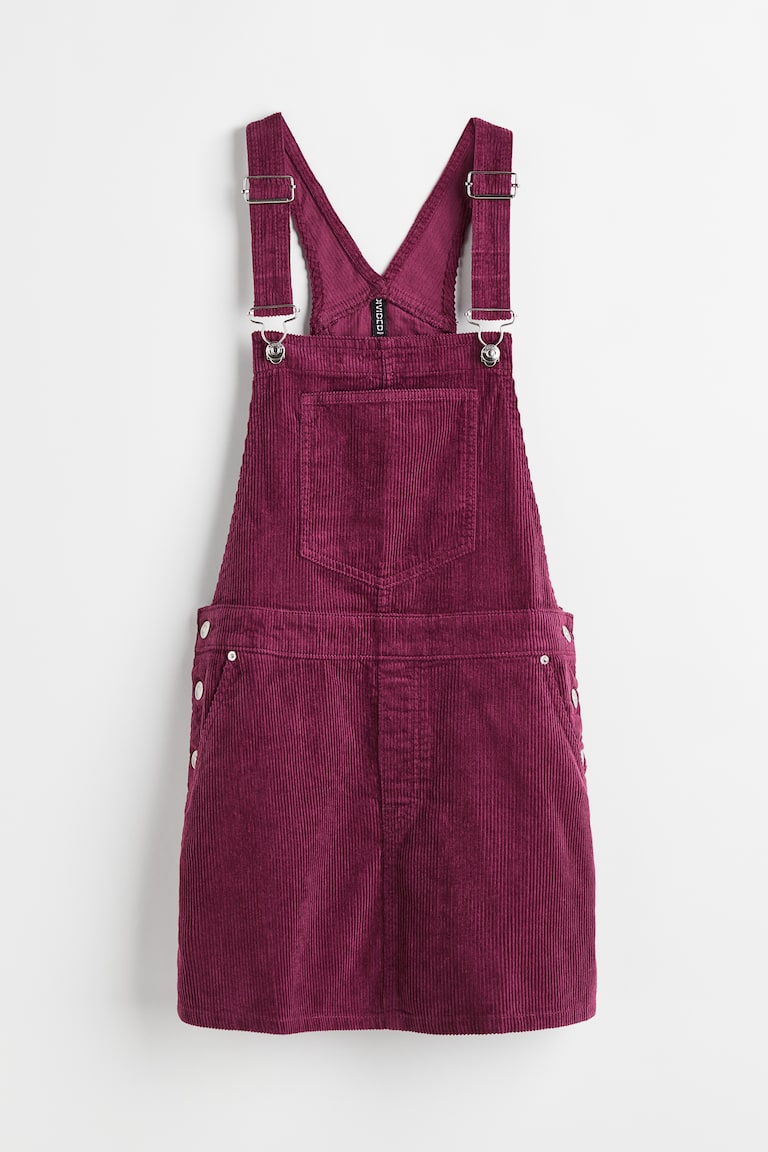 Women's Plum purple Corduroy dungaree dress | H&M GB