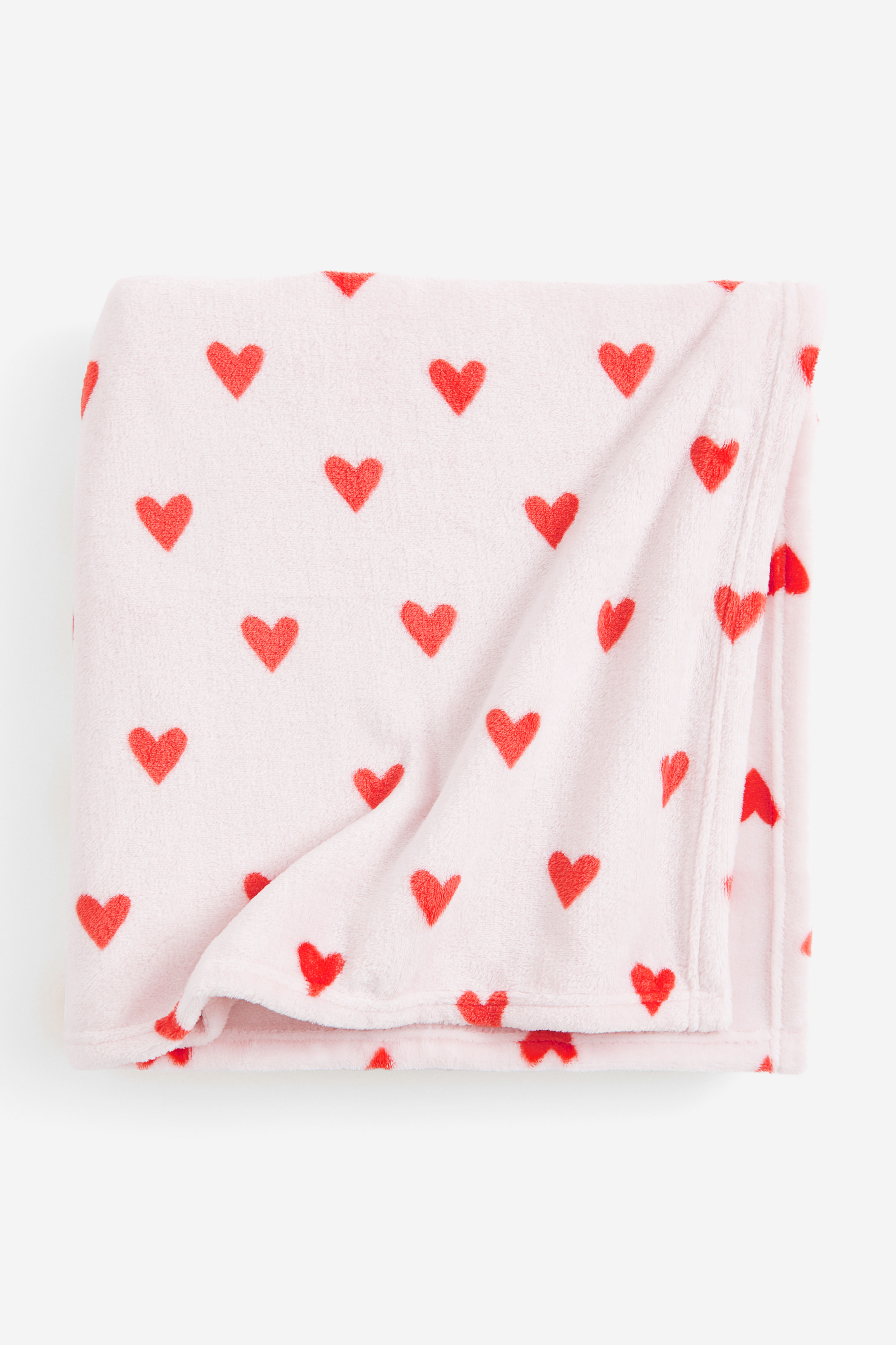 Patterned fleece blanket Light pink Hearts Home All H M GB