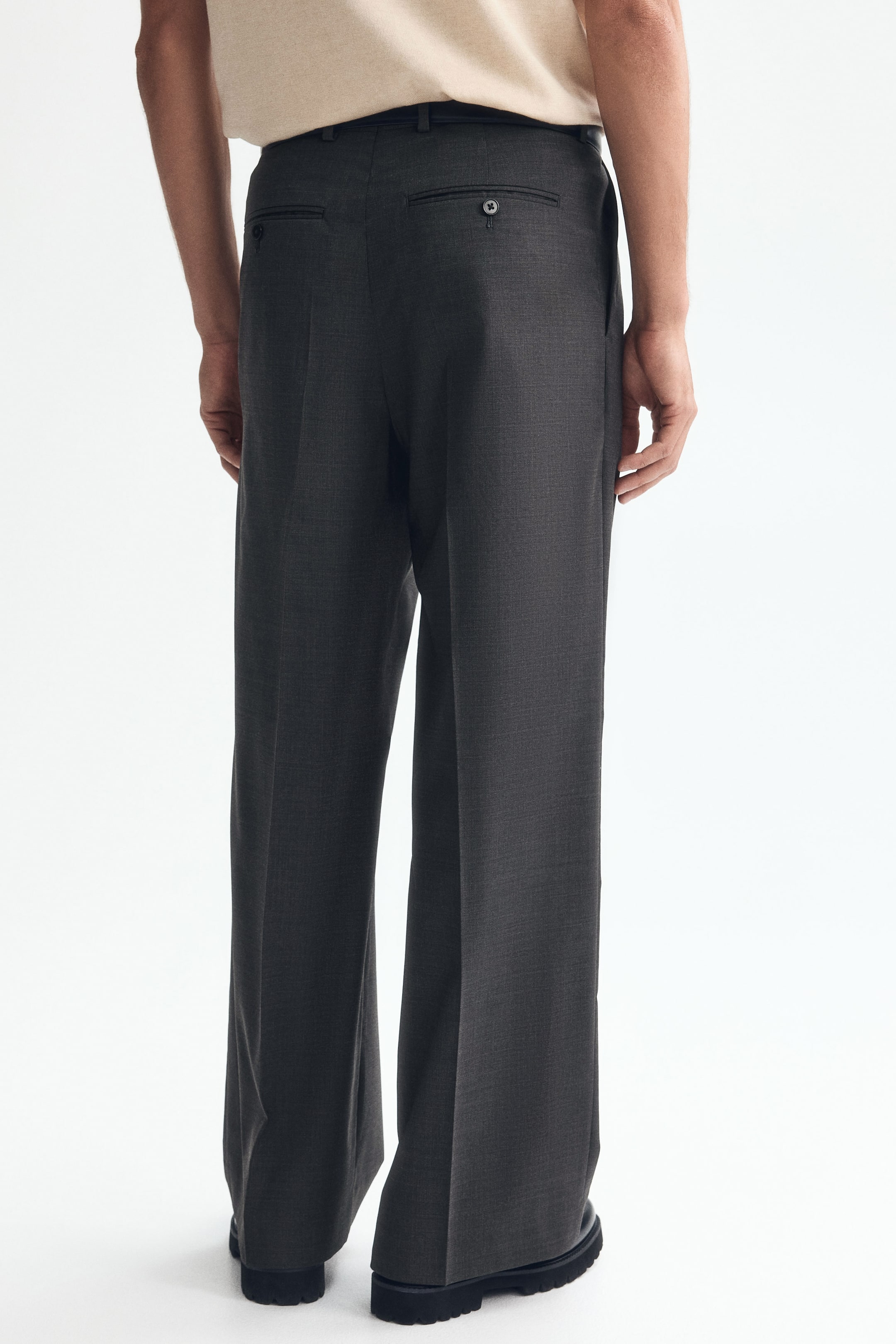 Мужские брюки H&M Loose-Fit Wool-Blend Tailored Pants — фото 8
