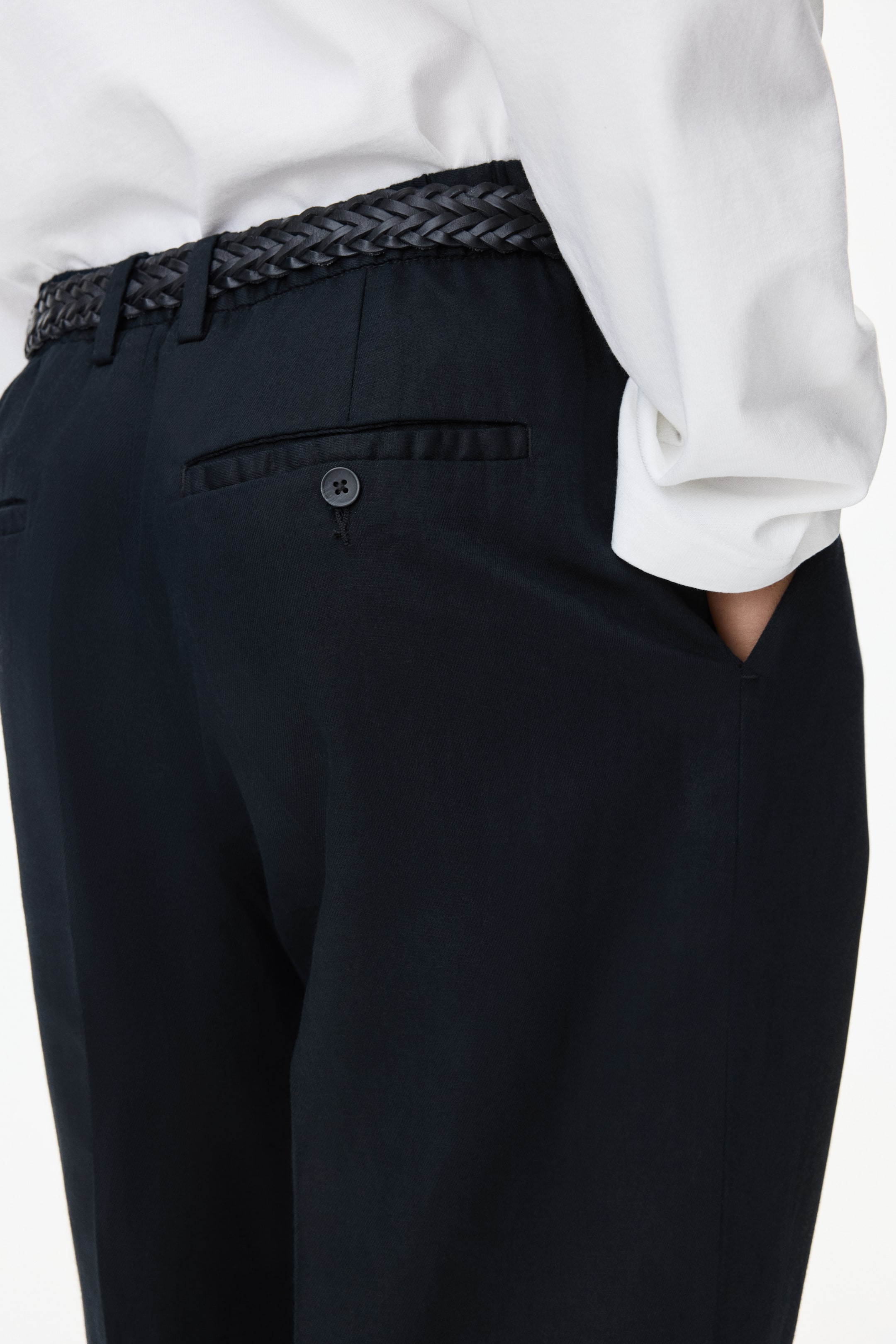 Loose-Fit Linen-Blend Pants