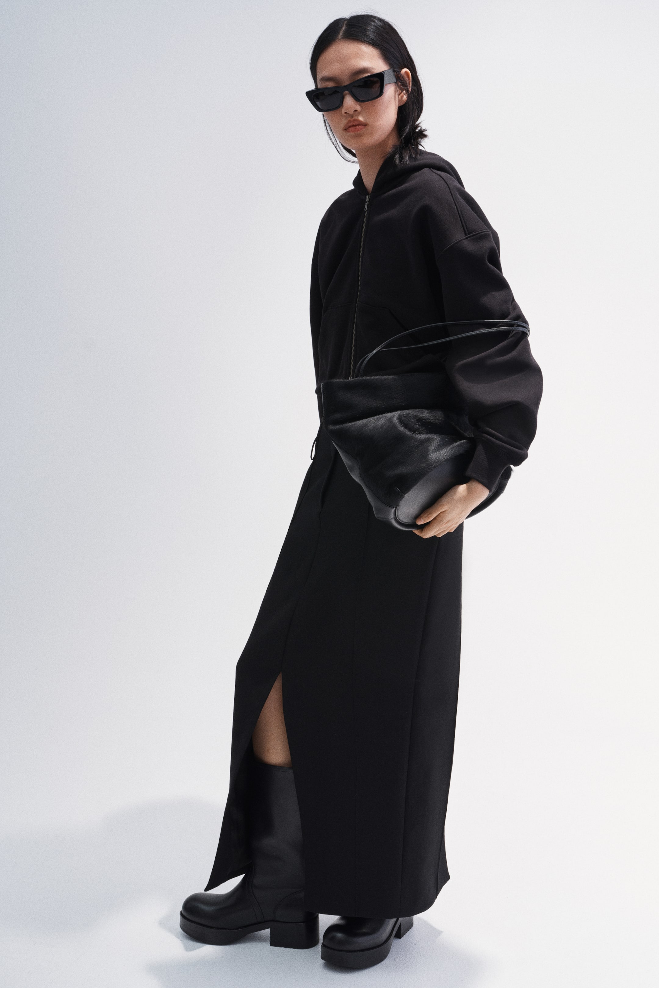 Hooded Cotton Sweatshirt Jacket