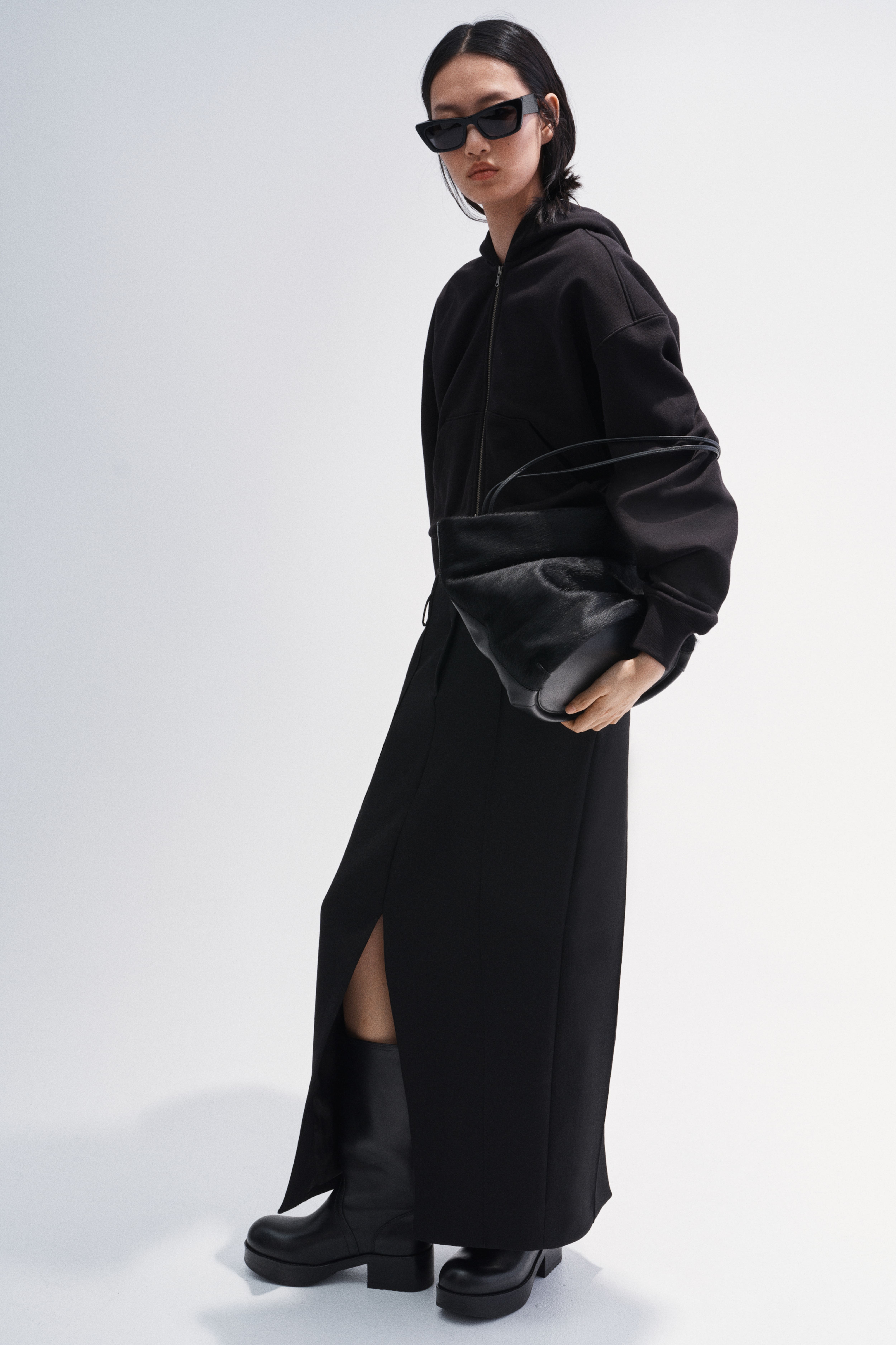 Hooded Cotton Sweatshirt Jacket