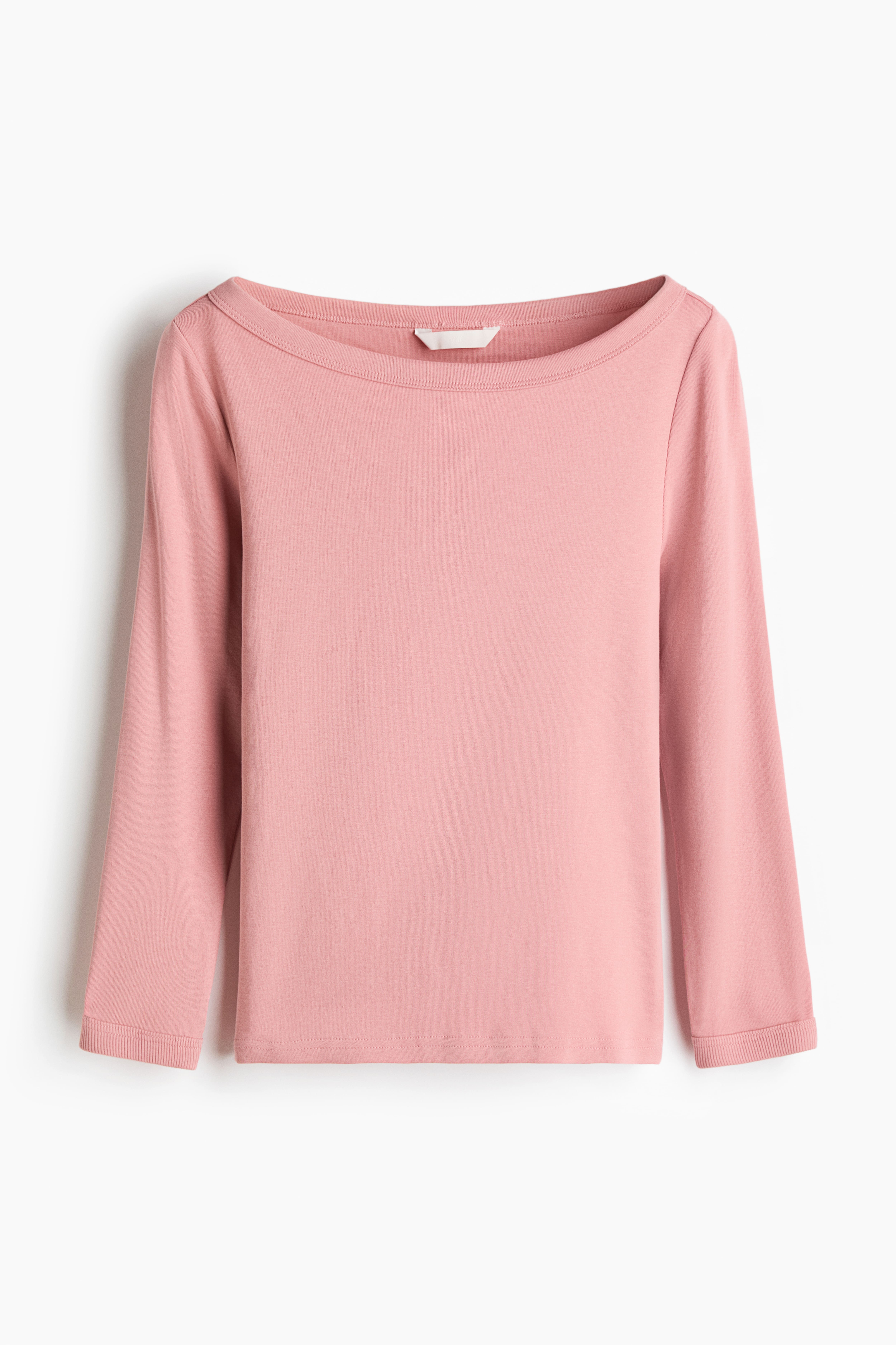 Long-Sleeved Boat-Neck Top