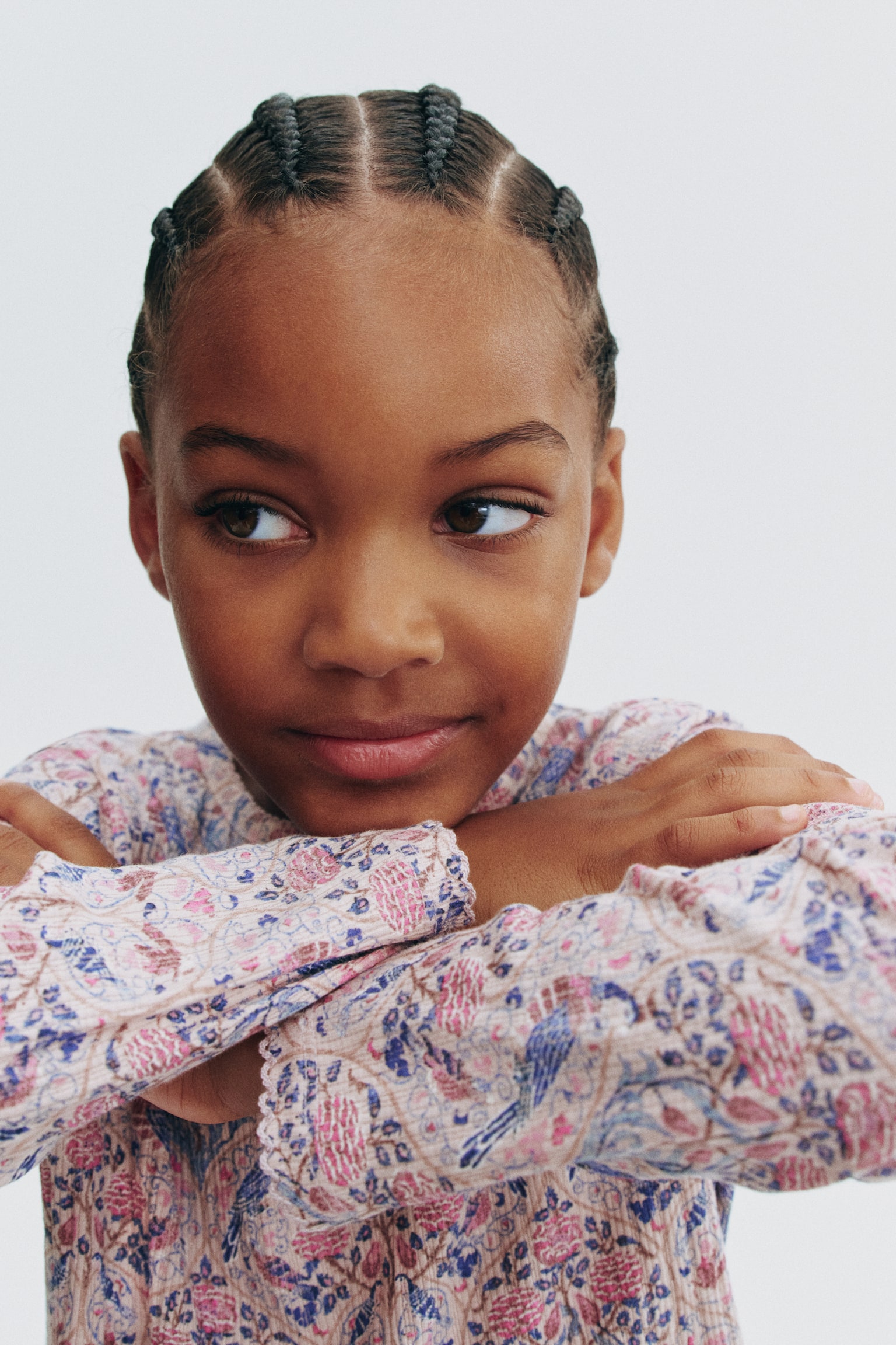 Детский топ H&M Patterned Cotton Top, цвет: Пыльный розовый — фото 4