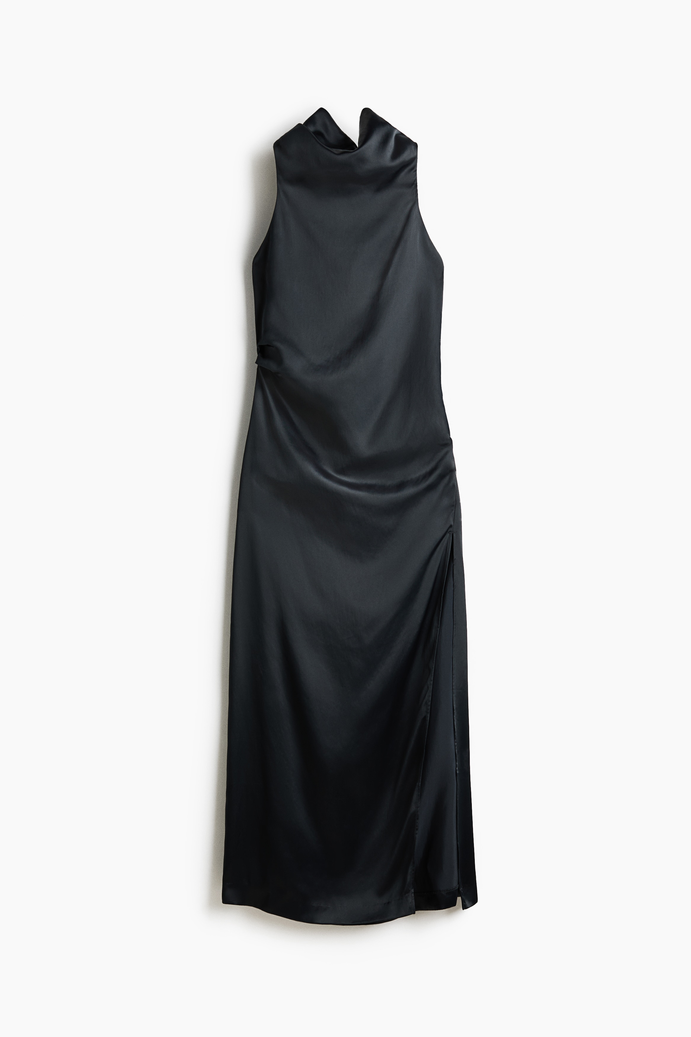 Halterneck satin dress - Navy blue