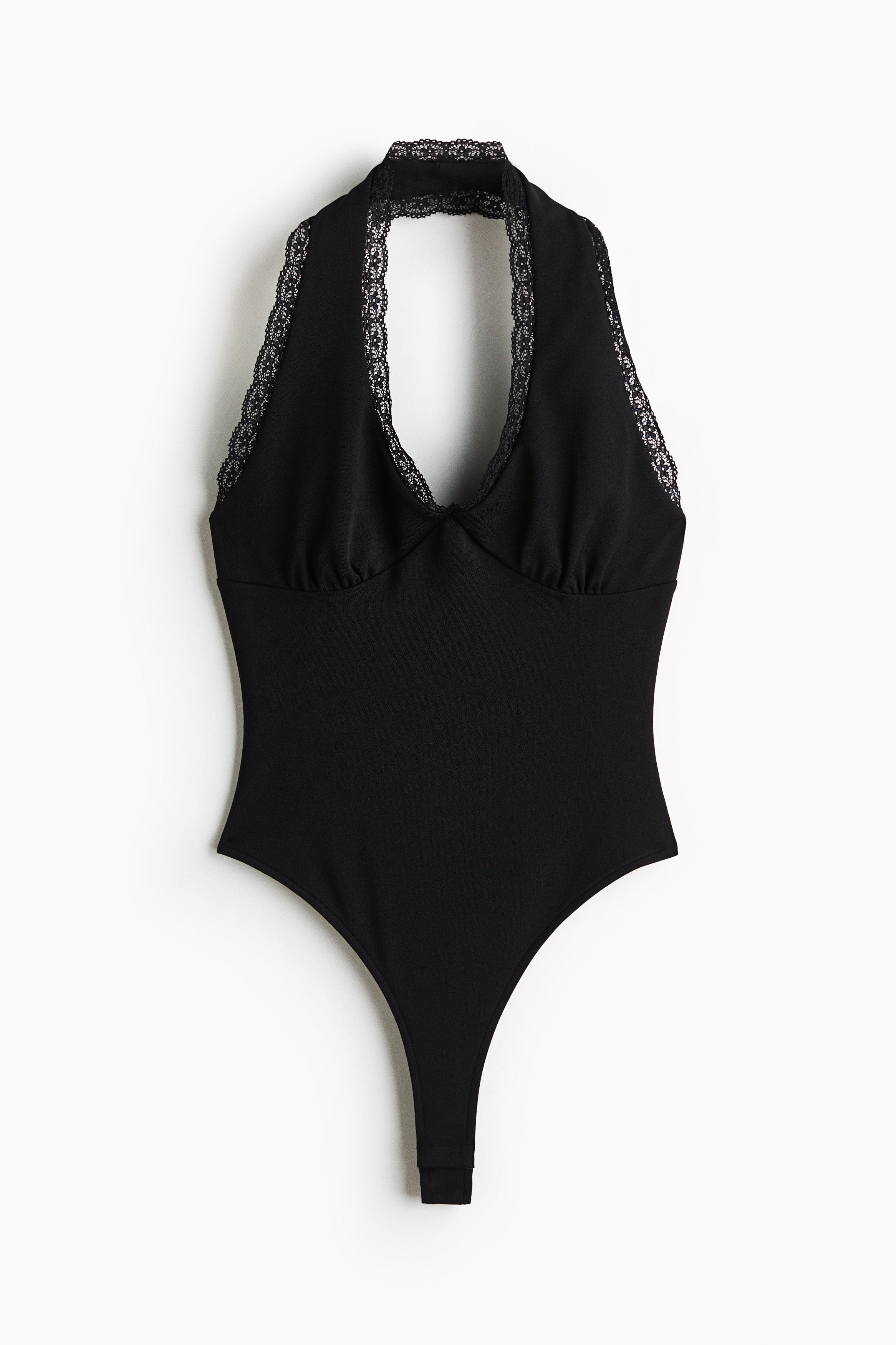 Body halterneck s krajkovými lemyModel