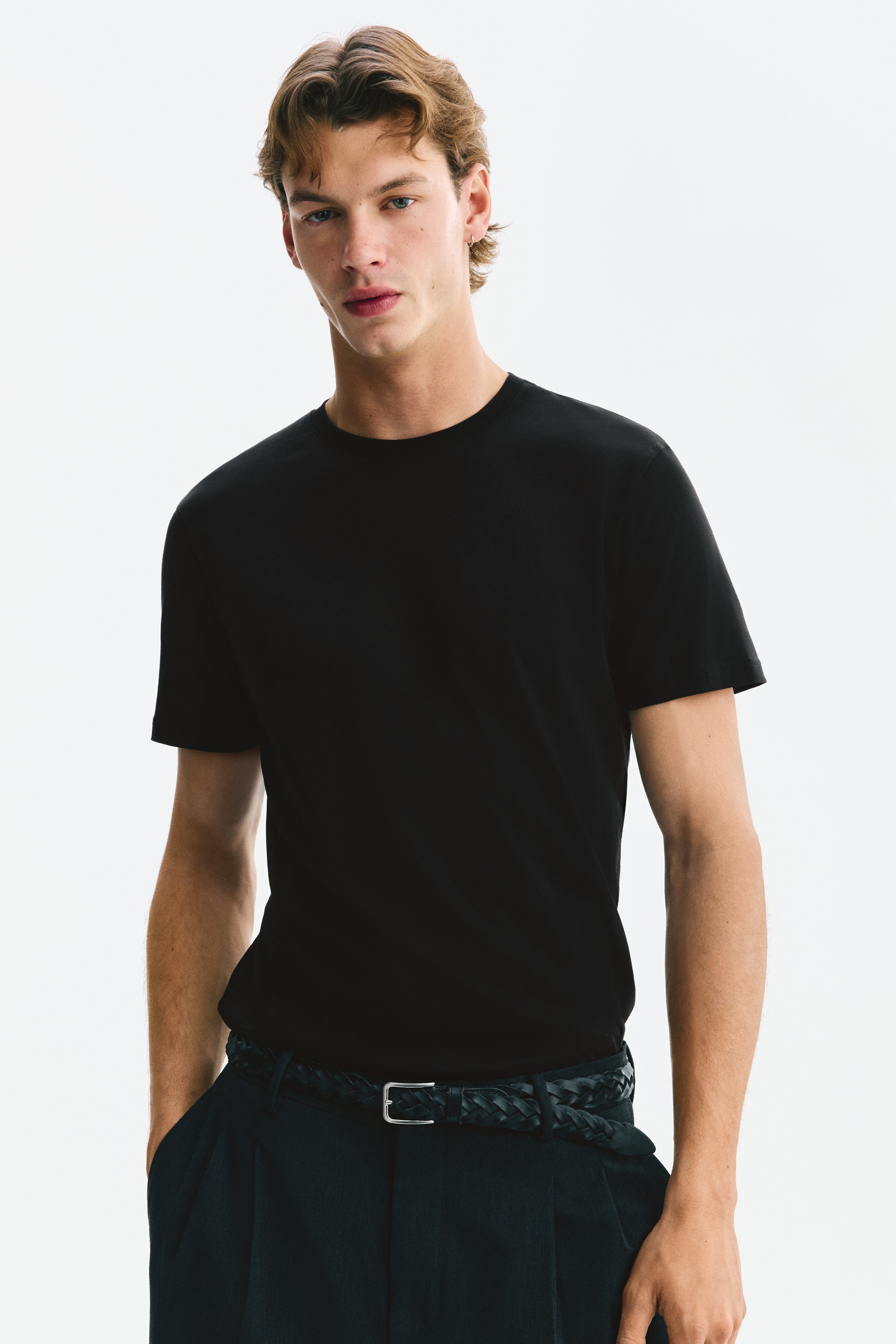 T-shirt i pimabomuld Slim FitModel