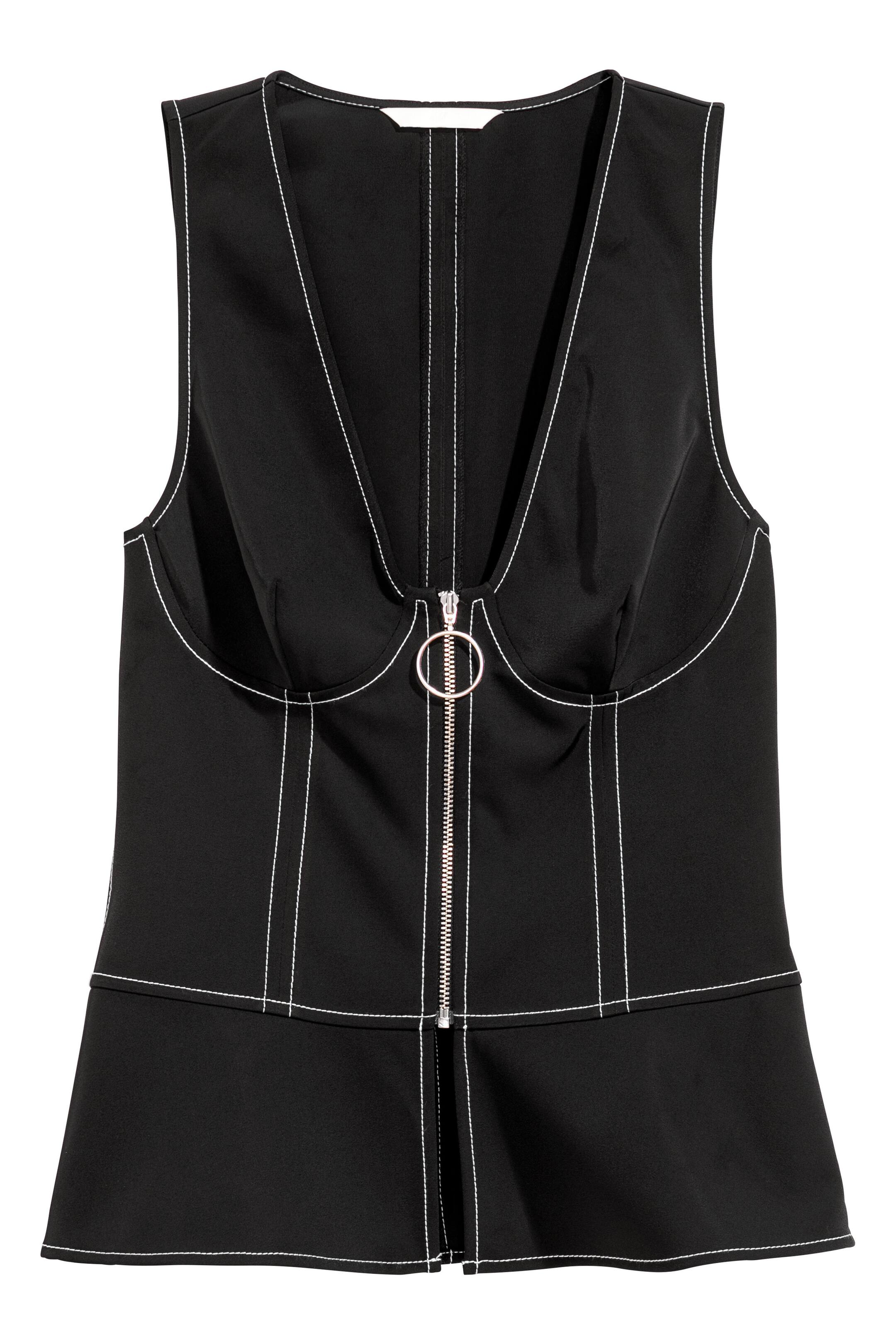 View larger image: Zipped top - Black - Ladies | H&M IE 1