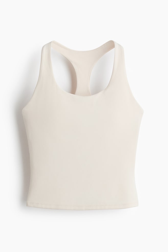 Shelf-Bra Sports Top with SoftMove™ - Ivory/Light maroon - 1