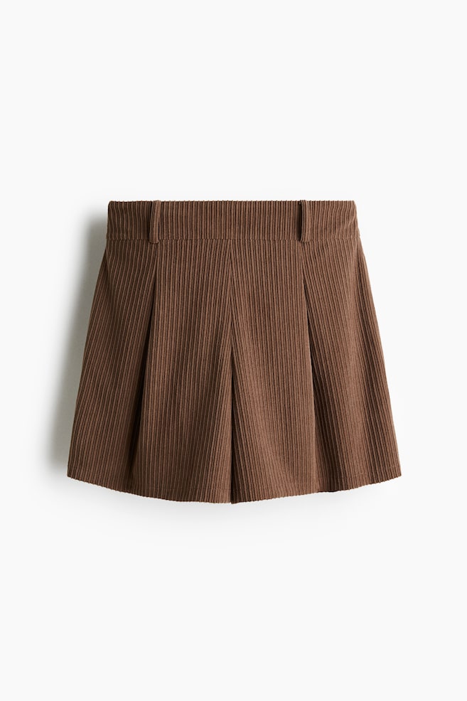 Pleated skort - Brown - 1
