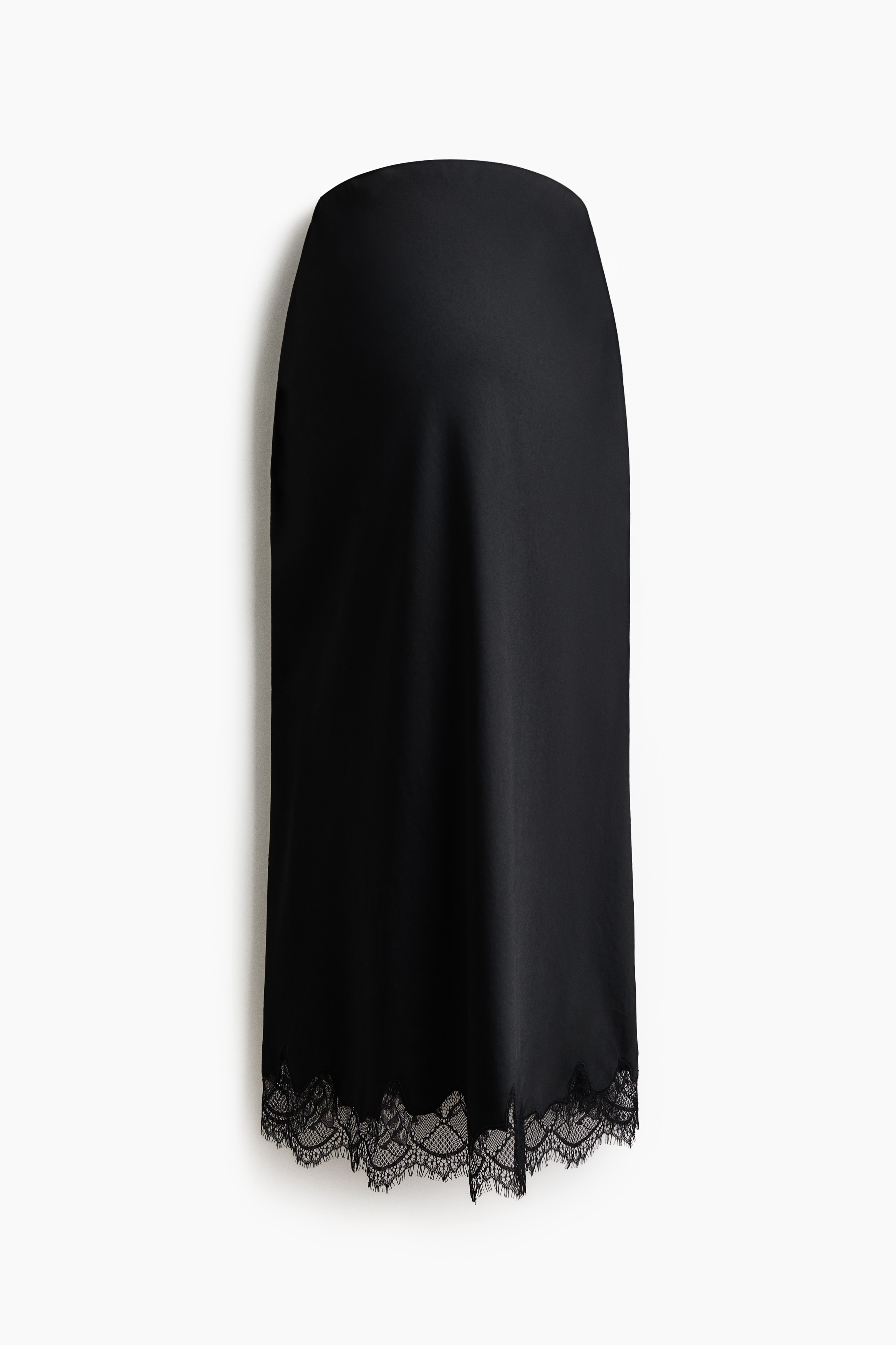 MAMA Lace-Trimmed Slip Skirt - Black/Burgundy/Dark dusty pink