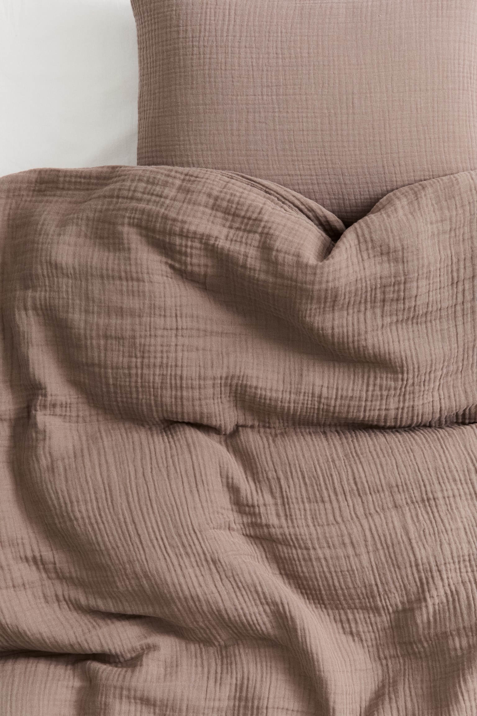 Muslin single duvet cover set - Mole/Black/Dark green/Old rose/Dark dusty orange/Light mole/Light pink/Red/Forest green/Dark brown/Light dusty blue/Light beige/Brown/White/Light dusty green/Rust red/Anthracite grey - 3