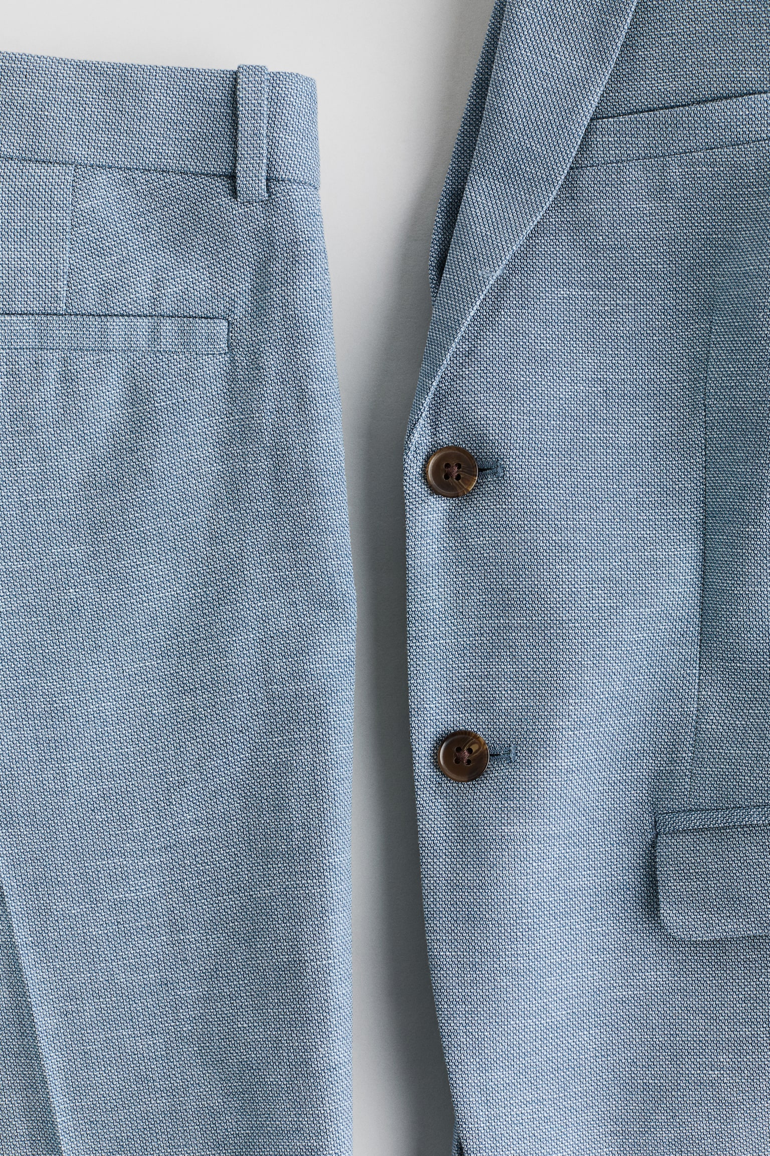 Linen-blend suit - Light dusty blue/Navy blue/Light beige - 2