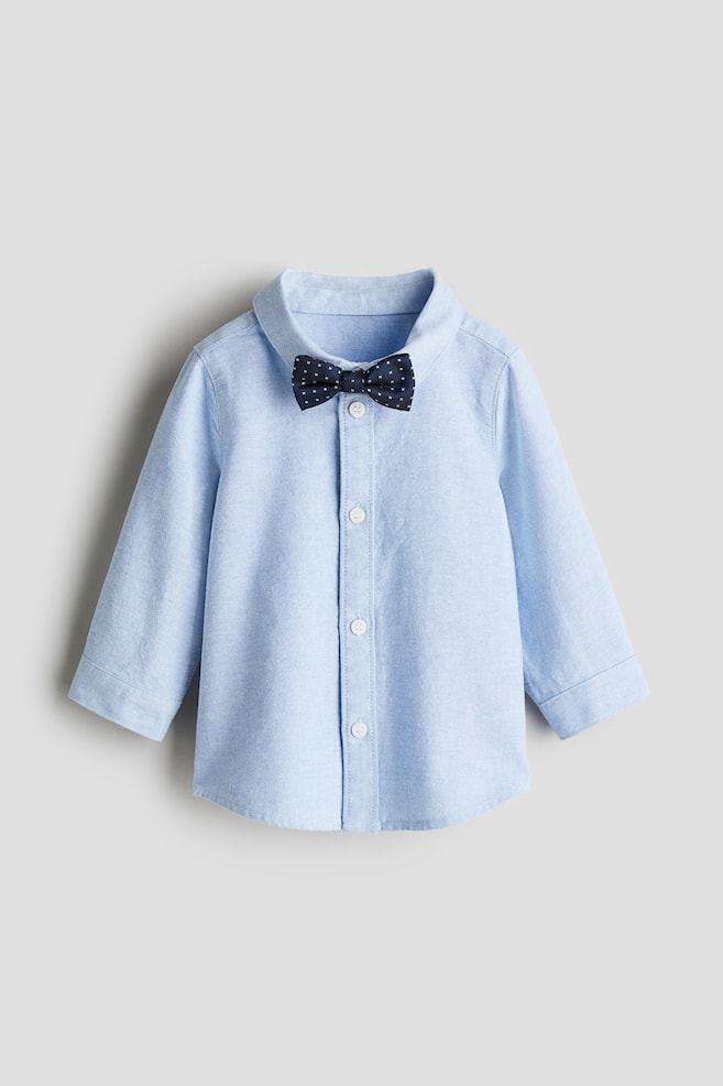 Ensemble 2 pièces avec chemise et nœud papillon - Bleu clair/Bleu clair/bleu marine/Blanc/Noël/Rouge/carreaux - 1