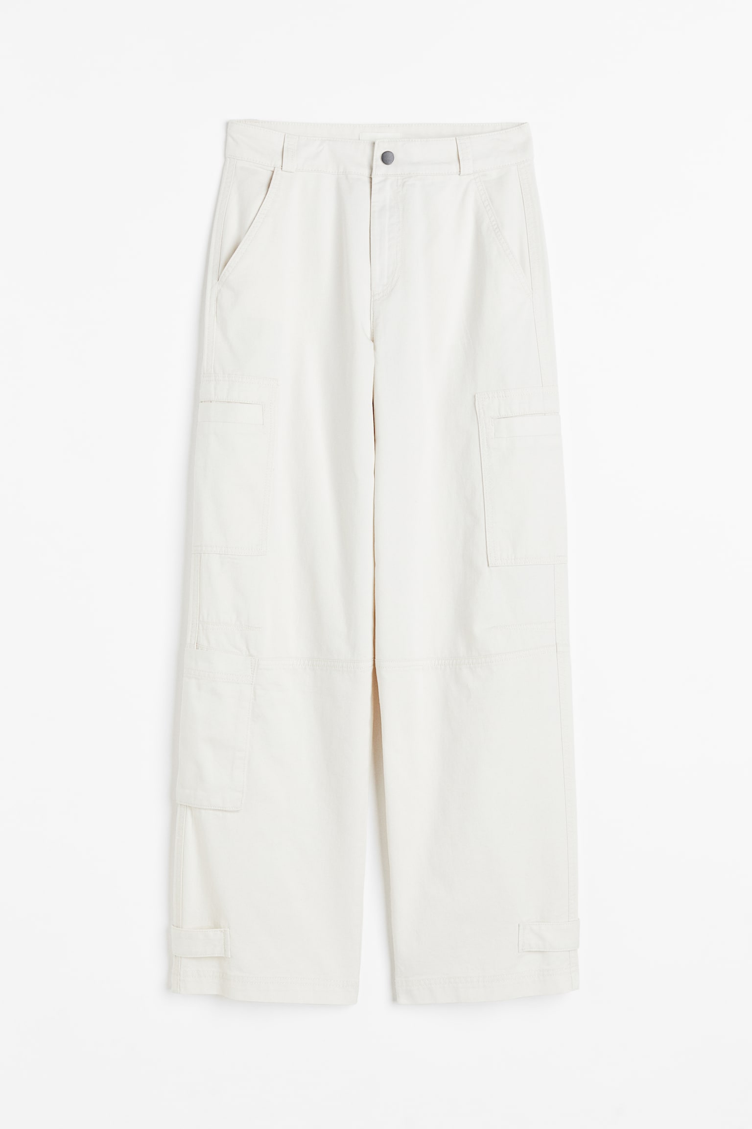 Straight Cargo Pants - White/Light greige/Light beige - 1