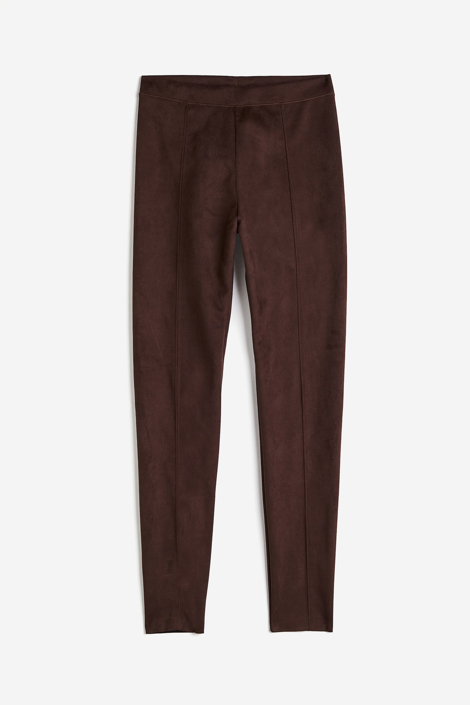 Napped seam-detail leggings - Dark brown/Black - 5