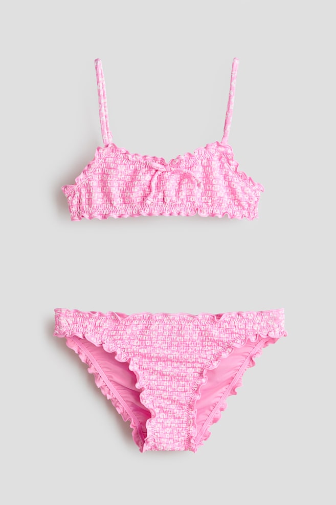 Bikini mit Overlockkanten - Rosa/Geblümt/Blau/Geblümt/Gelb - 1