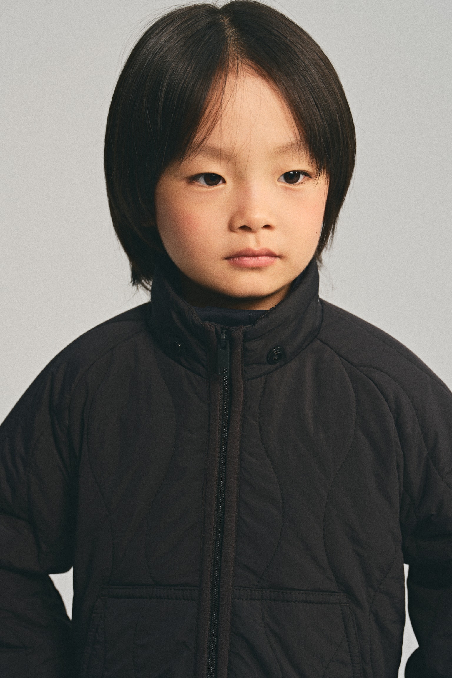 퀼티드 재킷 - 블랙/다크 그레이 - 4