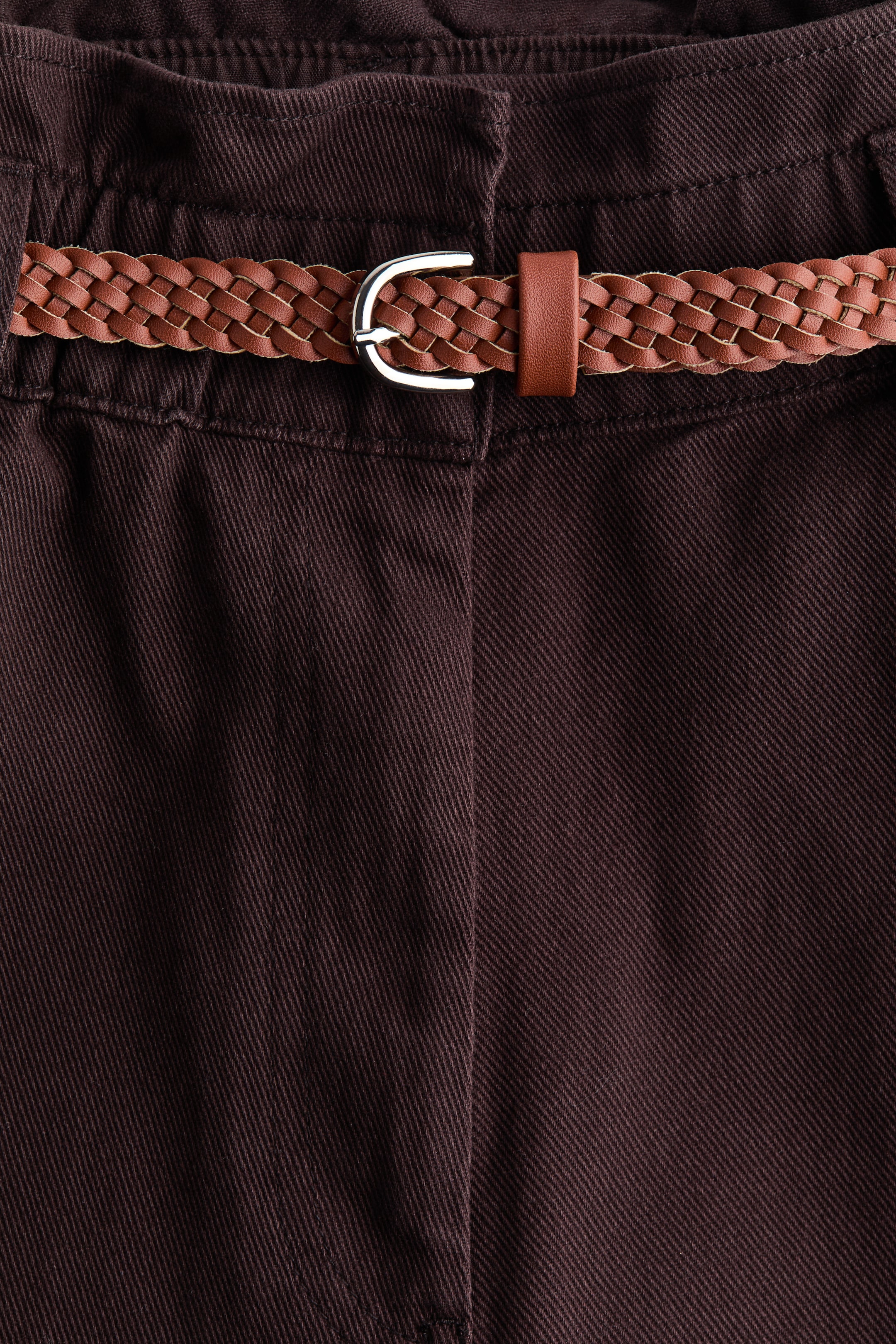 Belted Barrel-Leg Pants