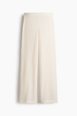 Ribbstickad byxa