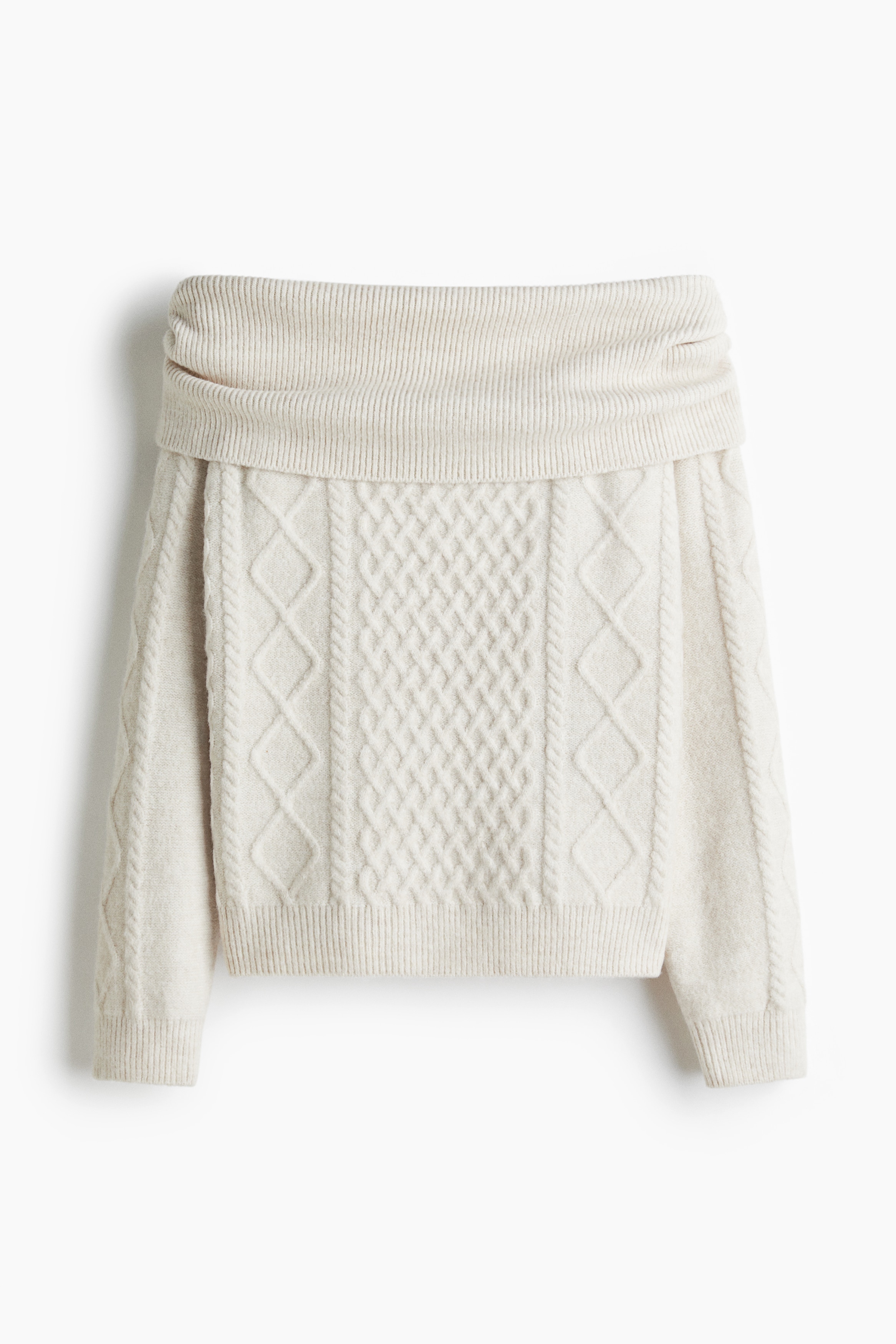 Signore - Beige chiaro mélange Pullover a spalle scoperte - Size: M  - H&M