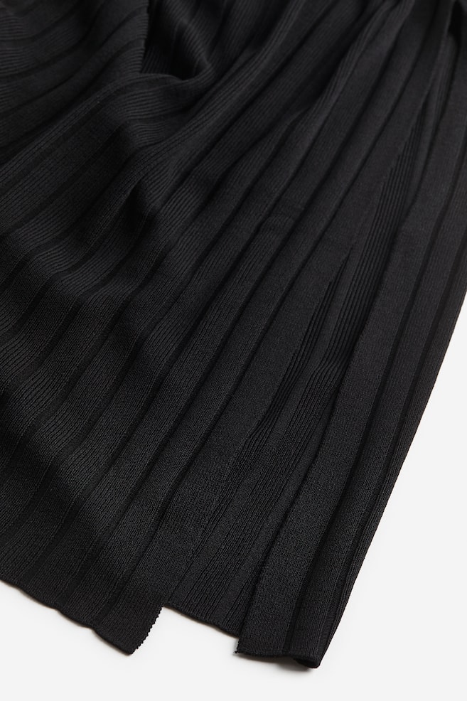 Rib-knit skirt - Black - 5