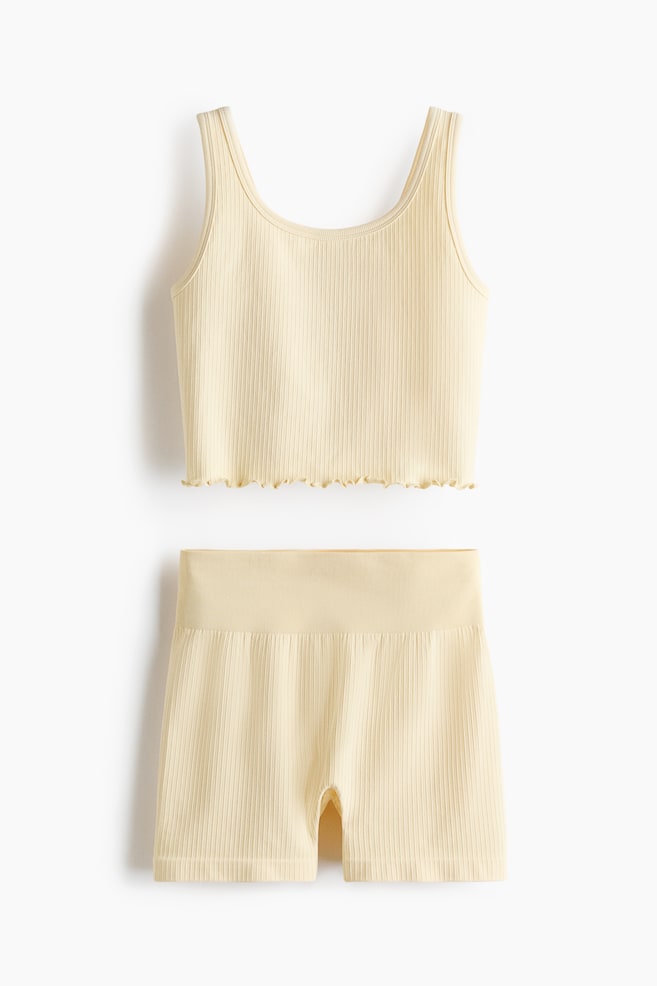 Conjunto de 2 peças Seamless com DryMove™ - Amarelo claro/Alperce claro/Menta - 1