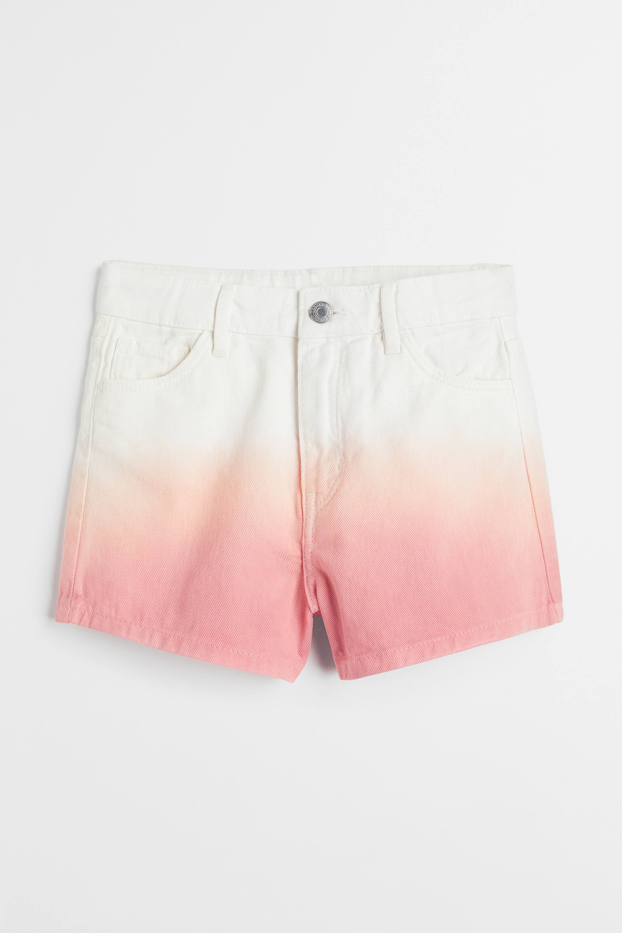 Visa större bild: Relaxed High jeansshorts - Vit/Aprikos - BARN | H&M FI 1