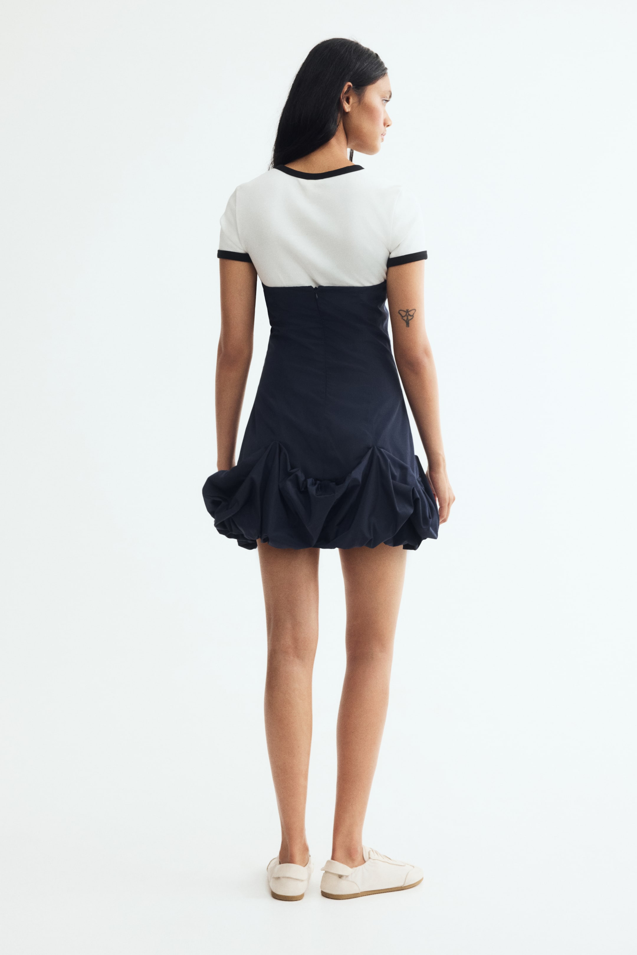 Bubble-Hem Bandeau Dress