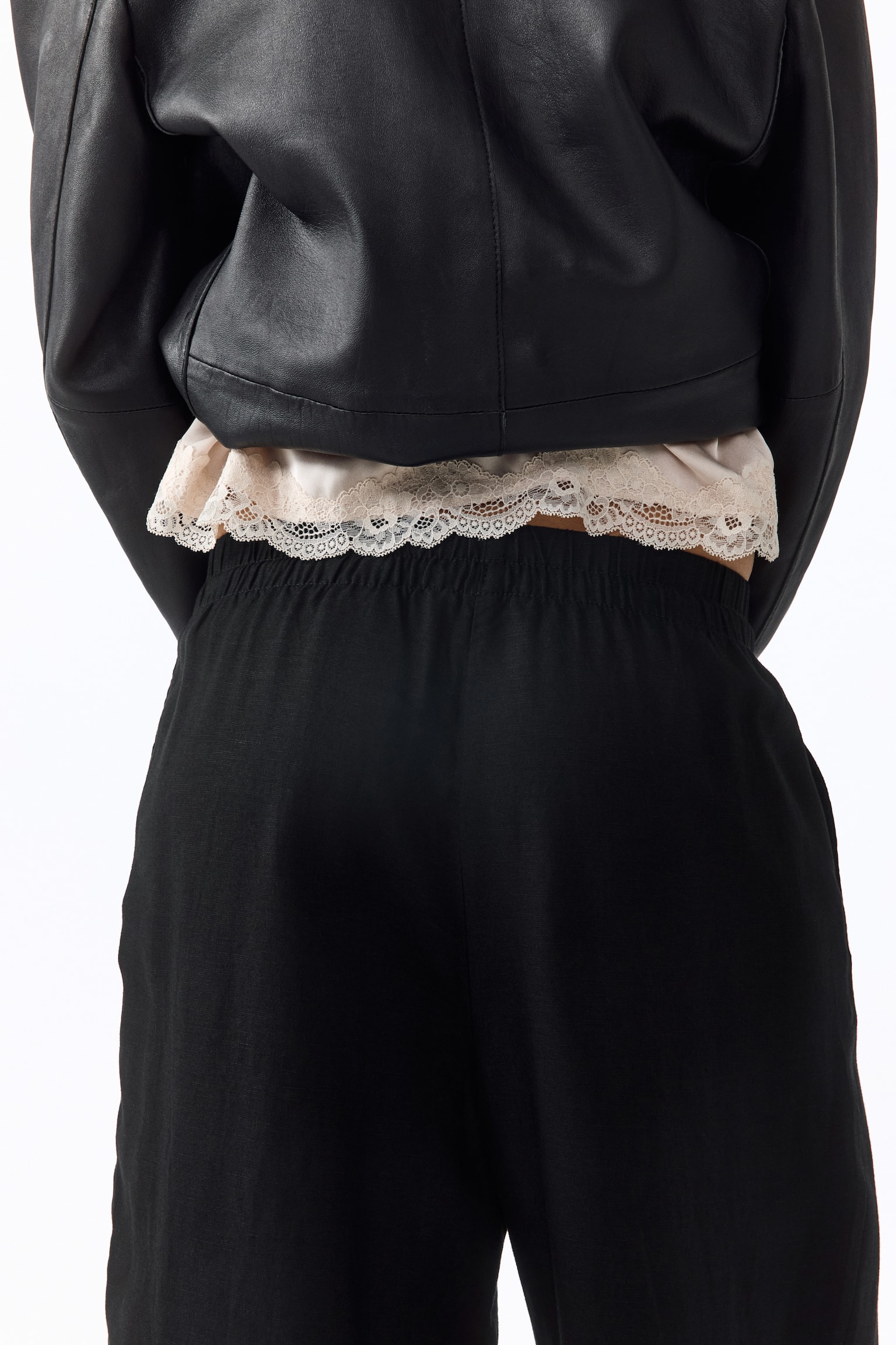 Pantalon en lin mélangé - Noir/Beige clair/Brun foncé/Turquoise clair/Blanc/Beige clair - 4