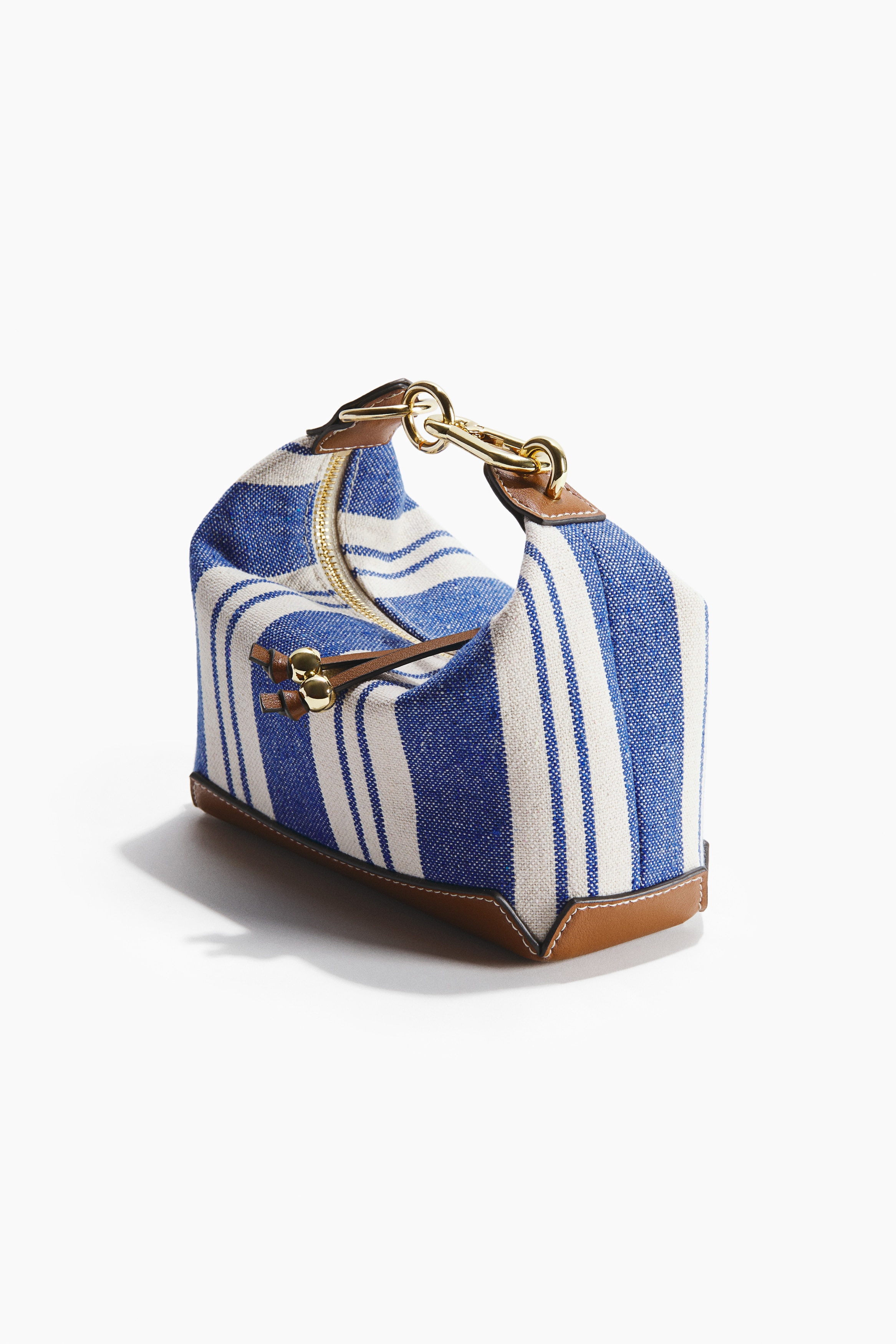 Small canvas handbag - Blue/Striped