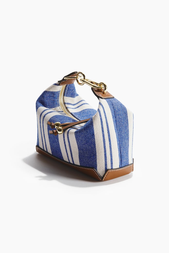 Small canvas handbag - Blue/Striped - 1