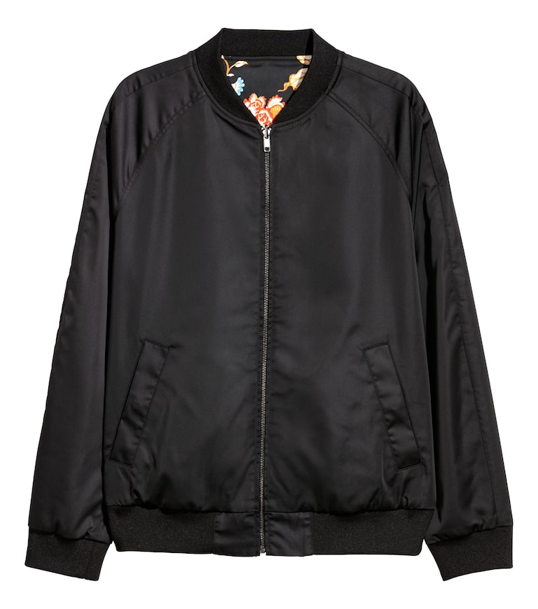 リバーシブルフライトジャケット - ブラック／フローラル - Men | H&M JP