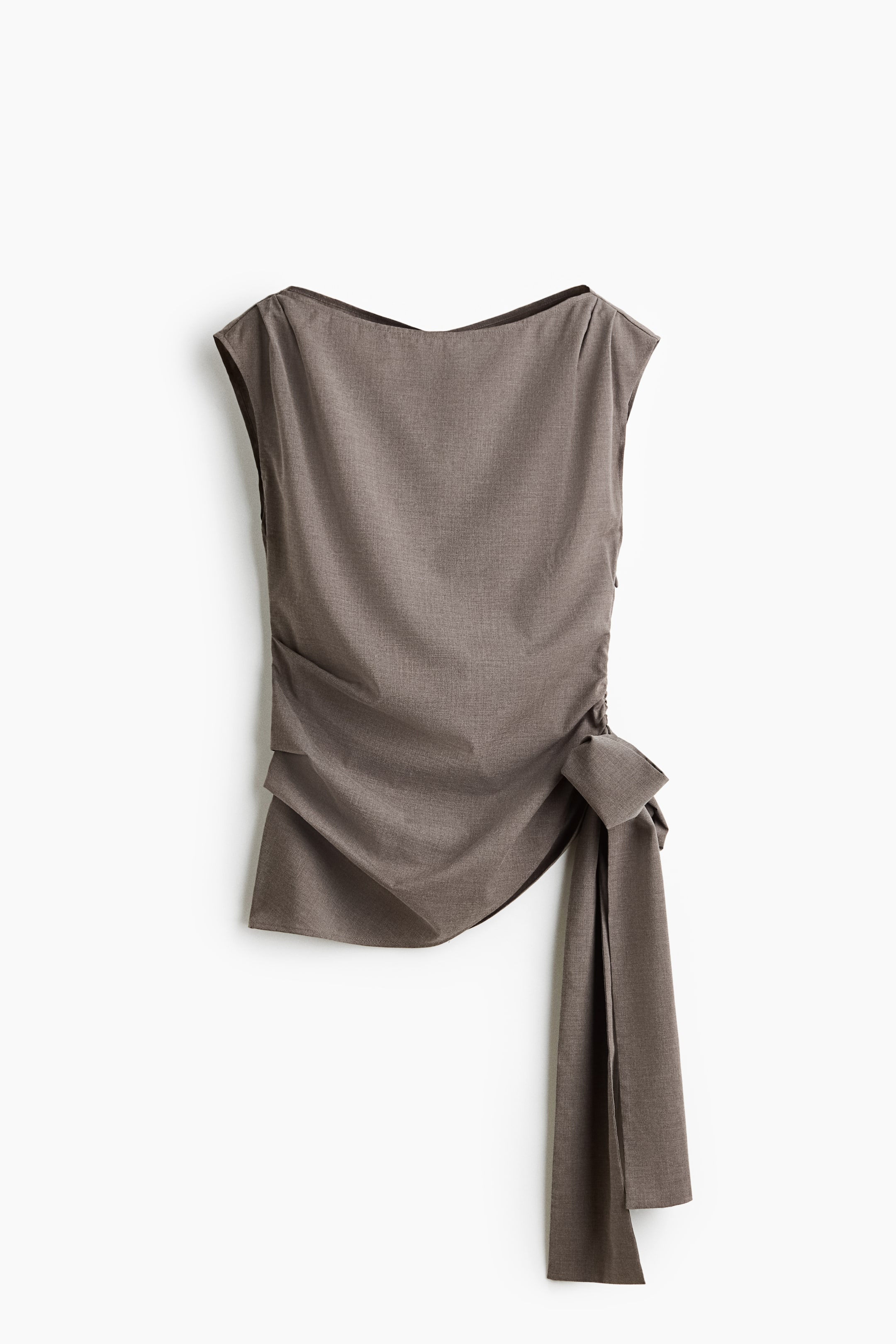 Tie-Detail Boat-Neck Top