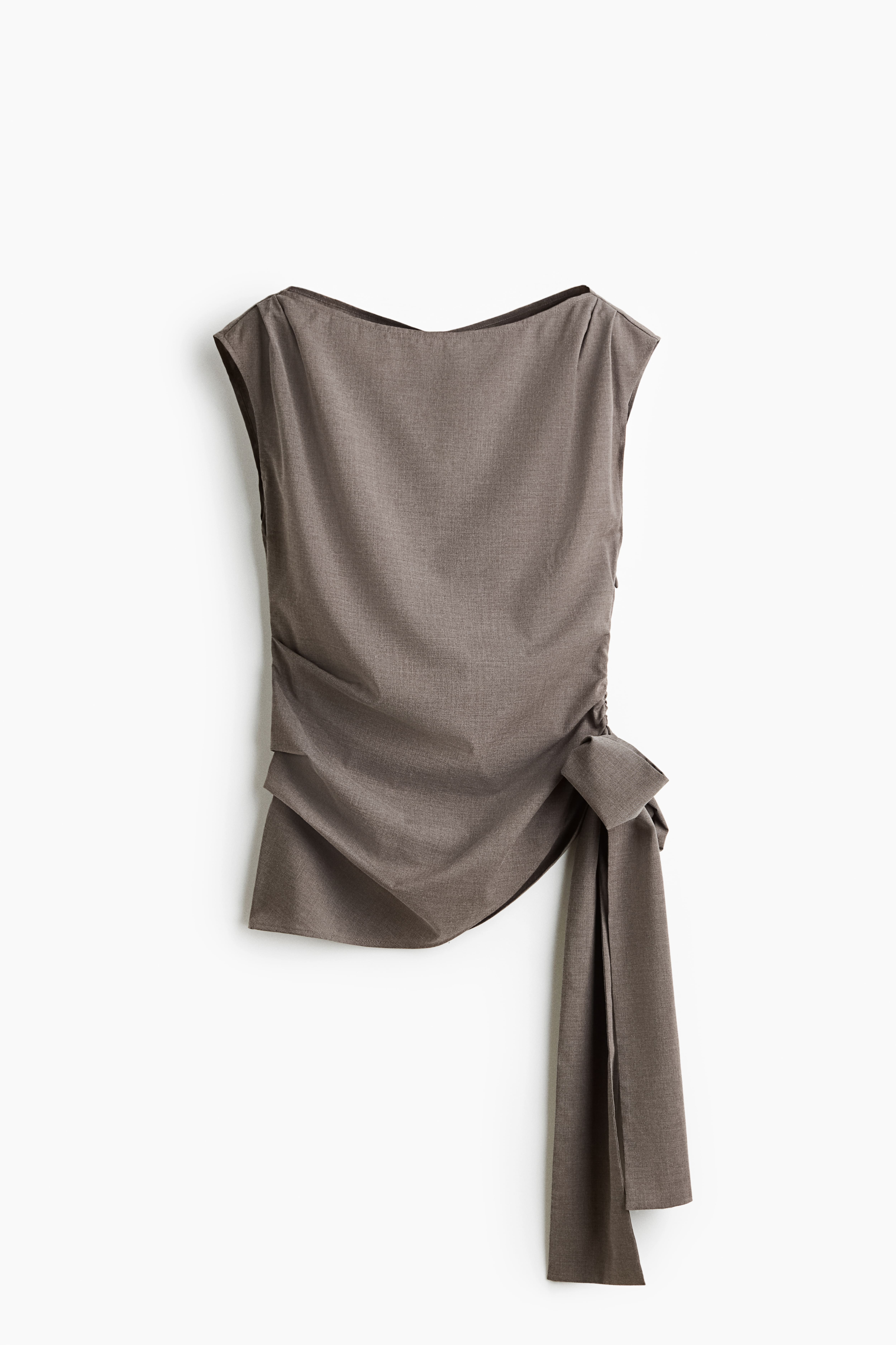 Tie-Detail Boat-Neck Top