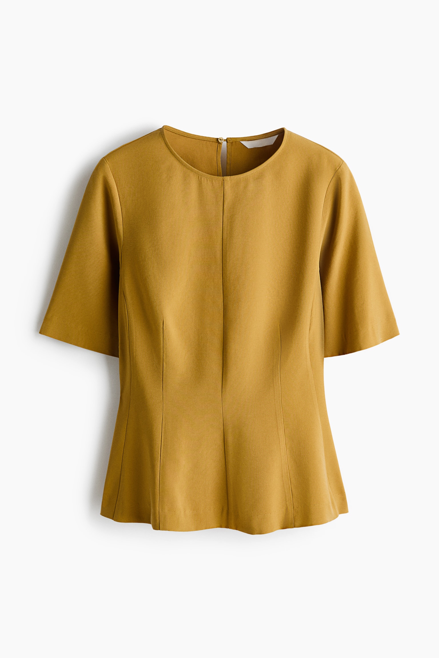Peplum blouse - Mustard yellow/Cream - 1