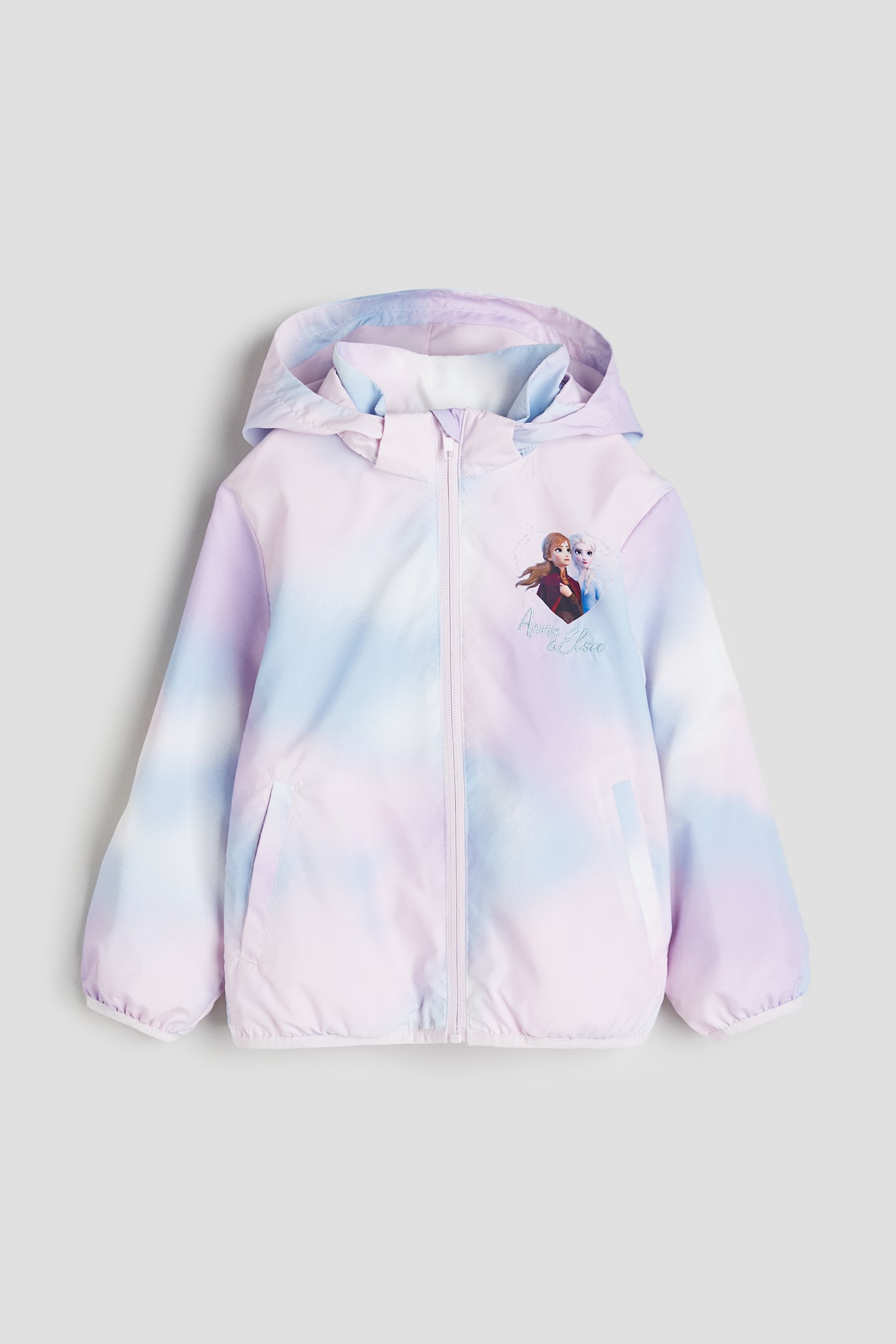 Cappuccio Giacca Frozen Giacca A Vento Con Stampa Rosa Chiaro