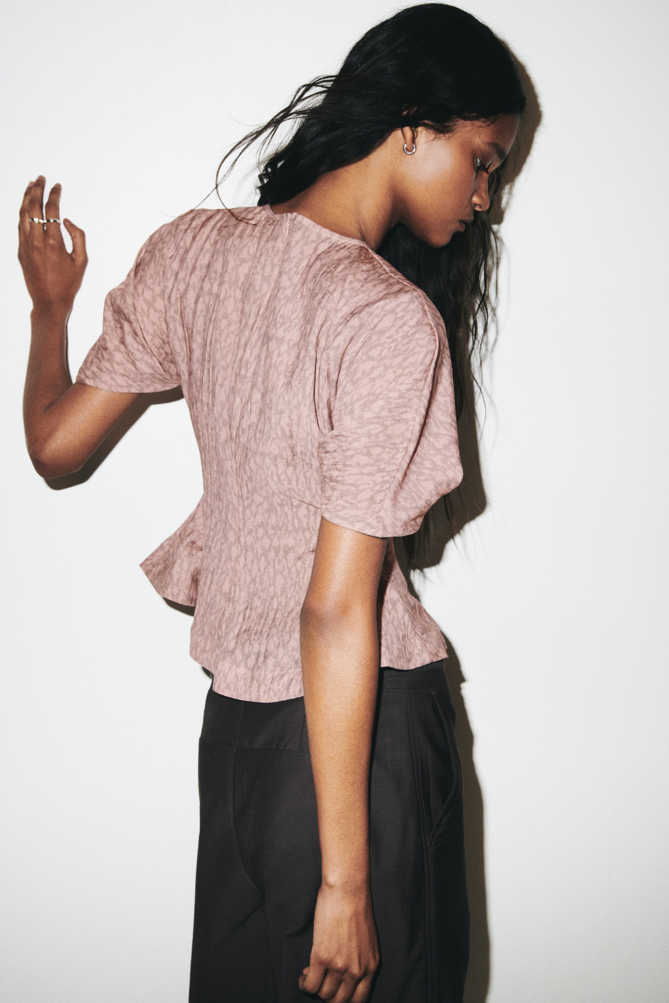 Lyocell-Blend Handkerchief Blouse