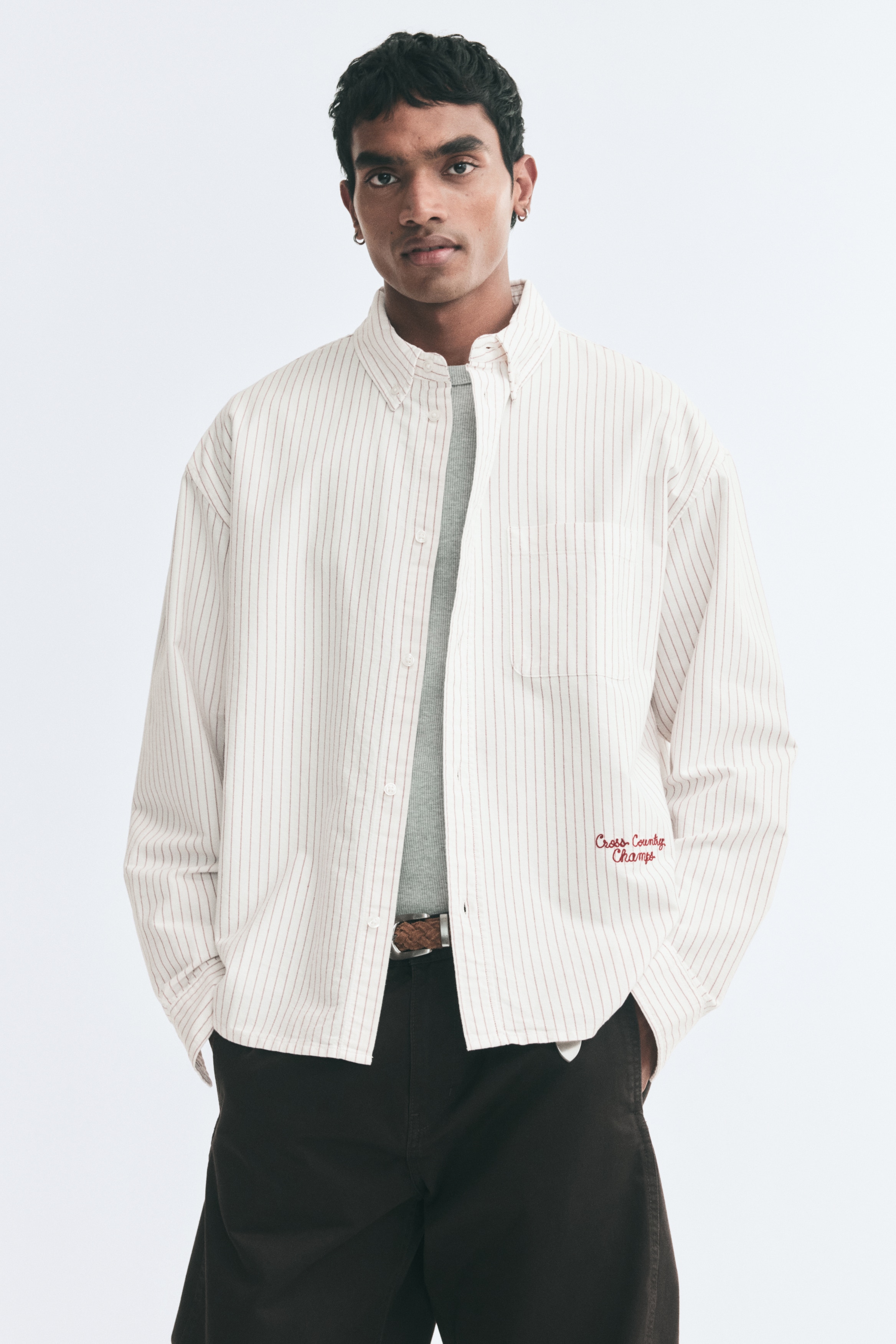 Áo sơ mi Oxford Relaxed Fit - Màu đỏ đậm/Kẻ trắng/Màu nâu đậm/New York City/Màu xanh dương đậm/Kẻ/Màu đỏ/Cross Country Champs/Màu xanh dương đậm/Kẻ trắng