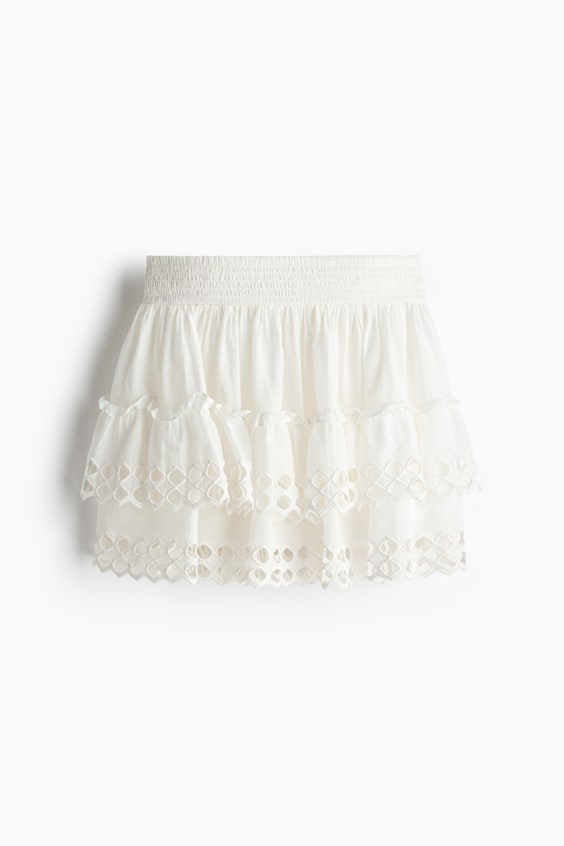 Женские юбки H&M Tiered Eyelet Embroidery Skirt