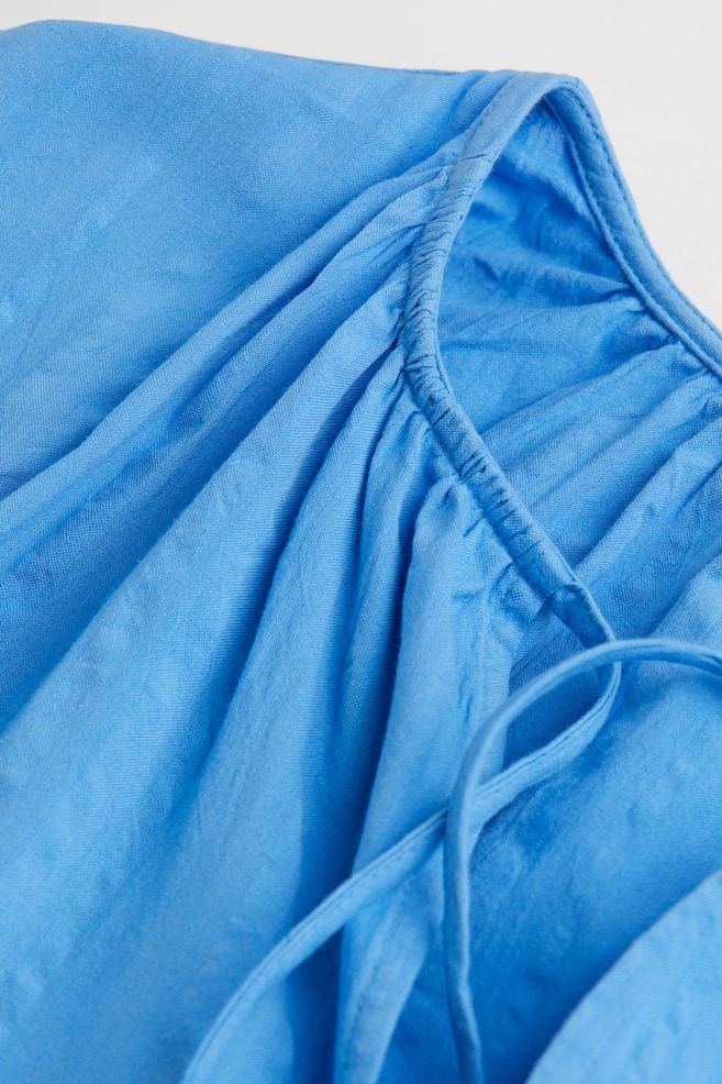 Kjole med bindebånd - Blue/Blå/Mønstret - 2