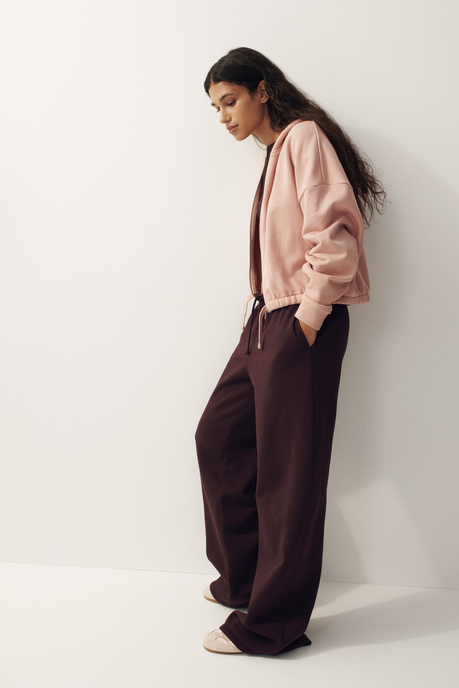 Wide joggers - Dark plum purple/Grey marl/Dark grey/Black/Dark brown/Light pink/Navy blue/Light grey marl/White/Navy blue/Burgundy/Light pink - 5