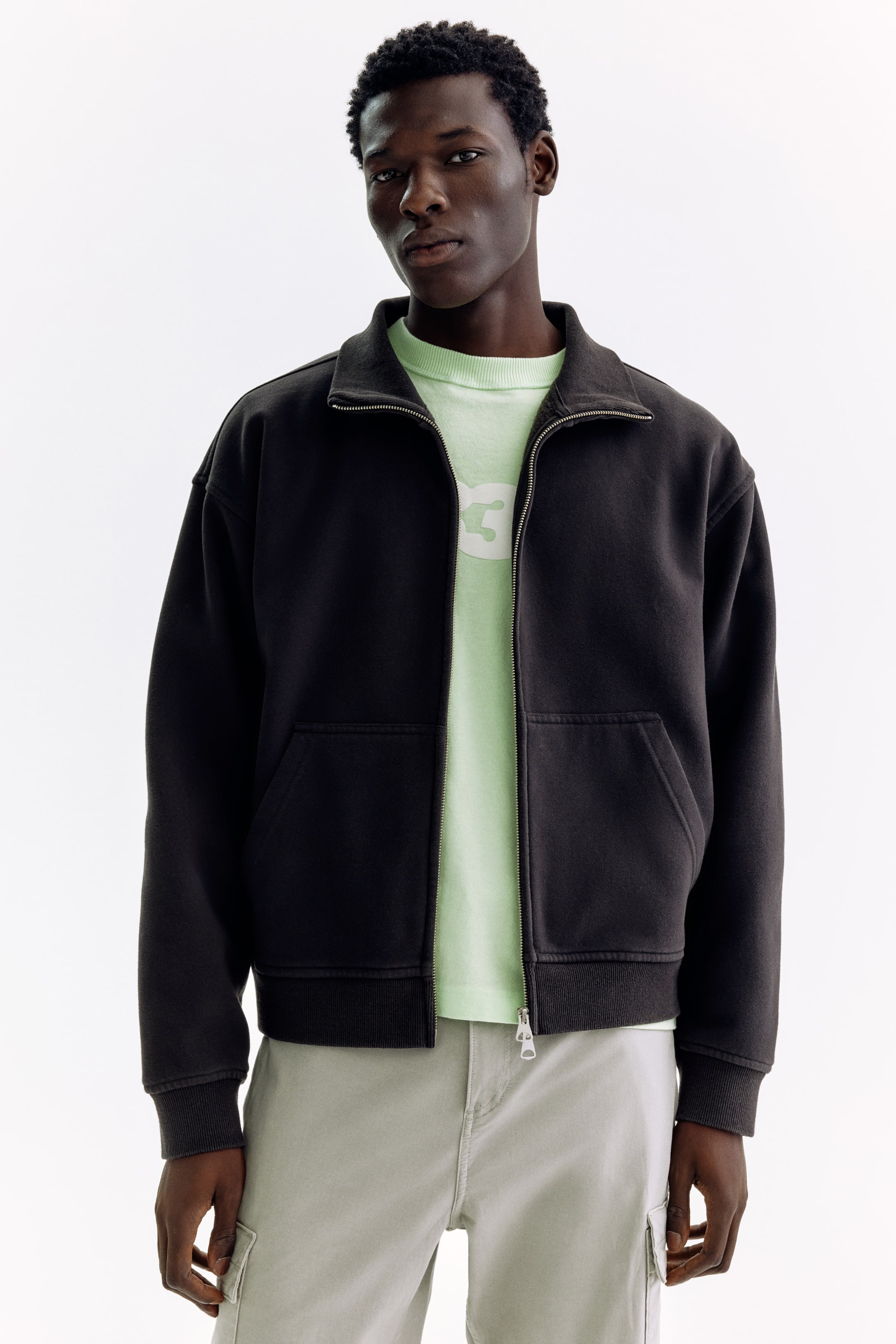 Мужские куртки H&M Relaxed-Fit Boxy Track Jacket — фото 7