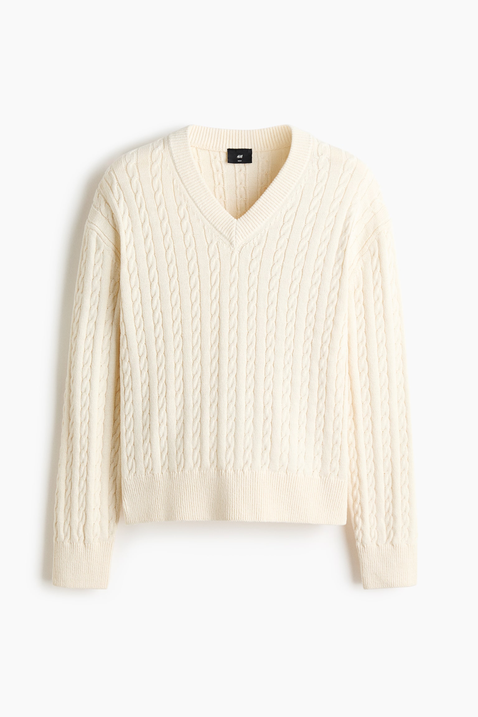 Regular Fit Cable-knit jumper - White - 2