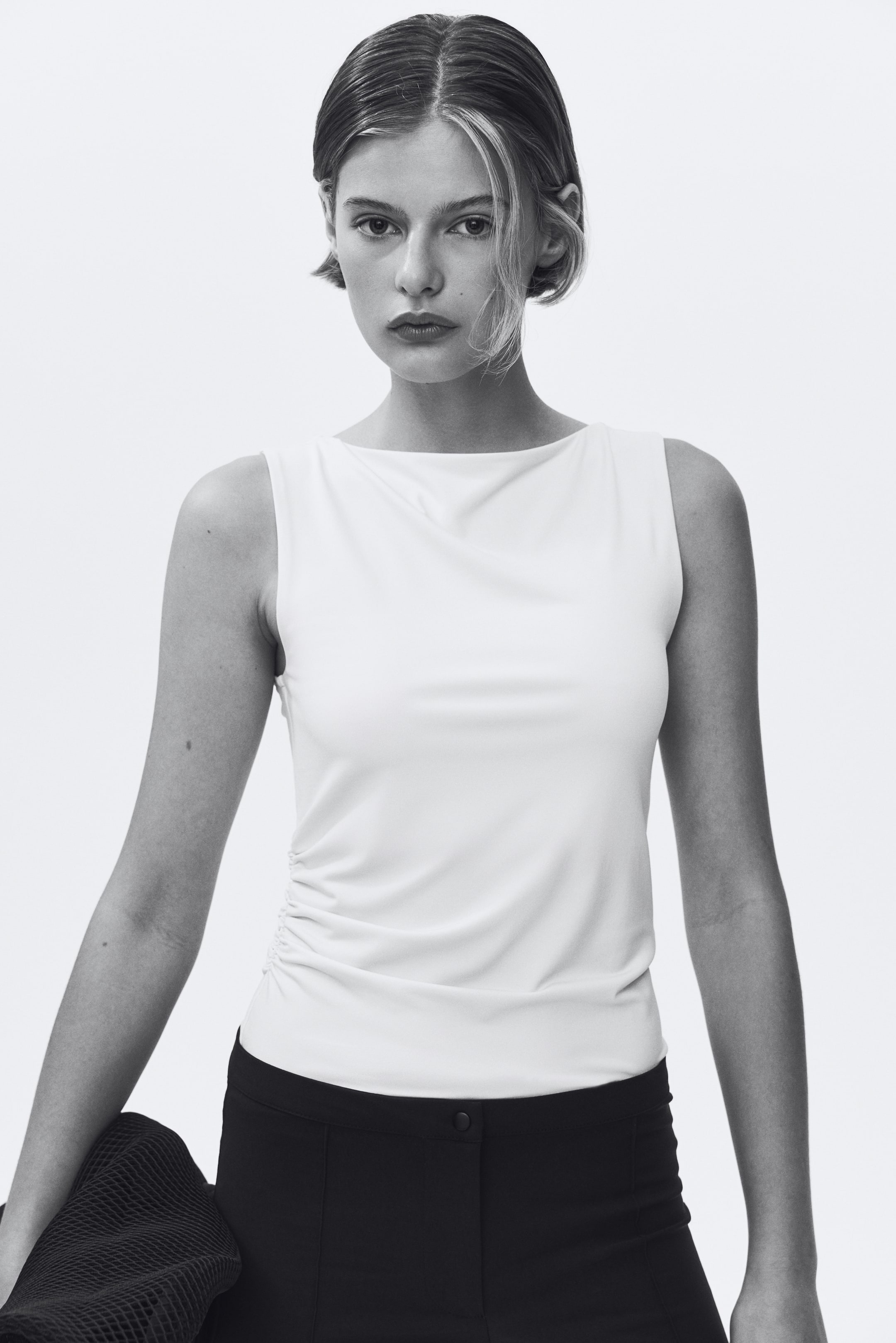 Draped Boat-Neck Top