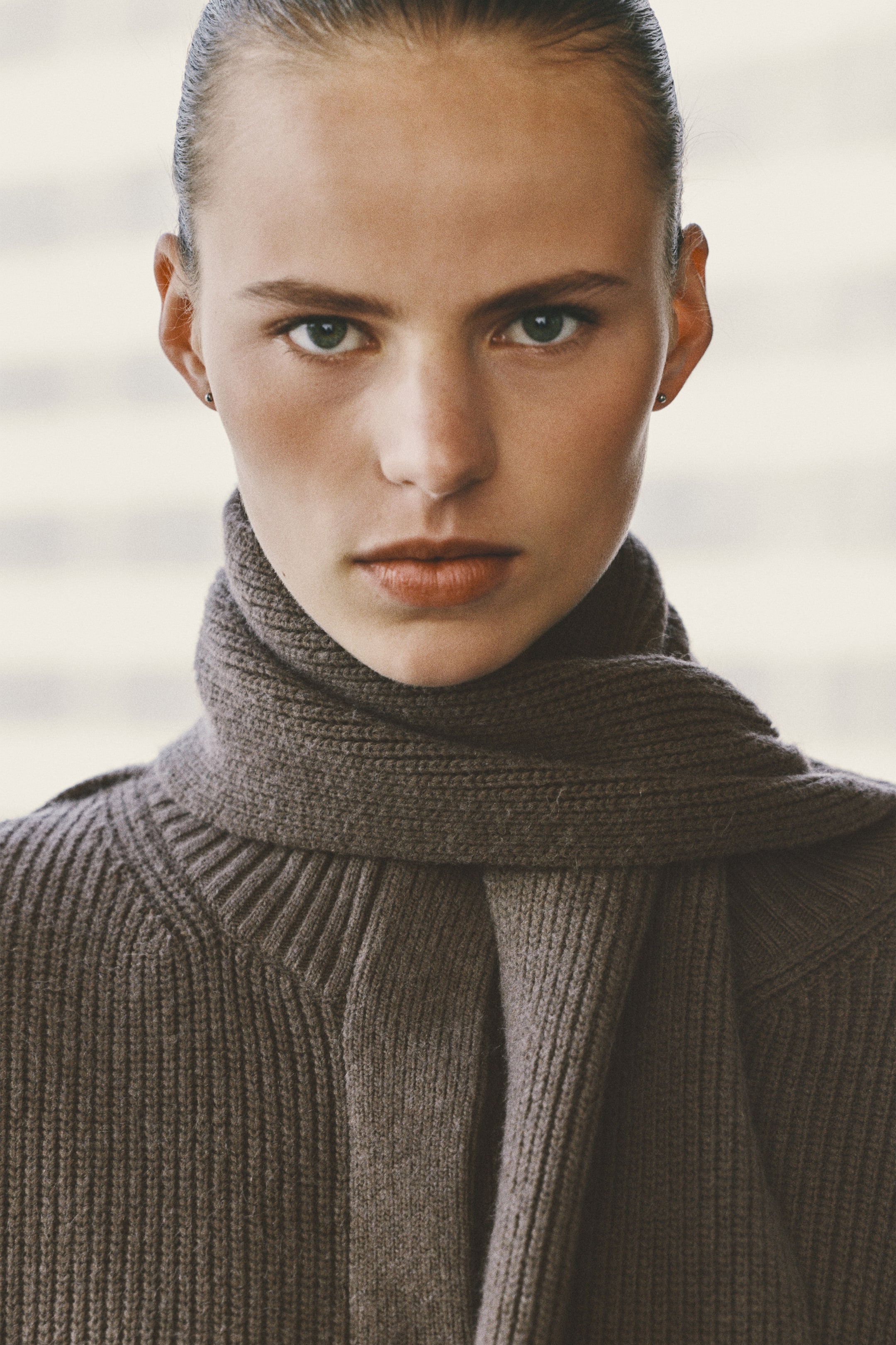 View larger image: Scarf-detail cardigan - Dark mole - Ladies | H&M 1