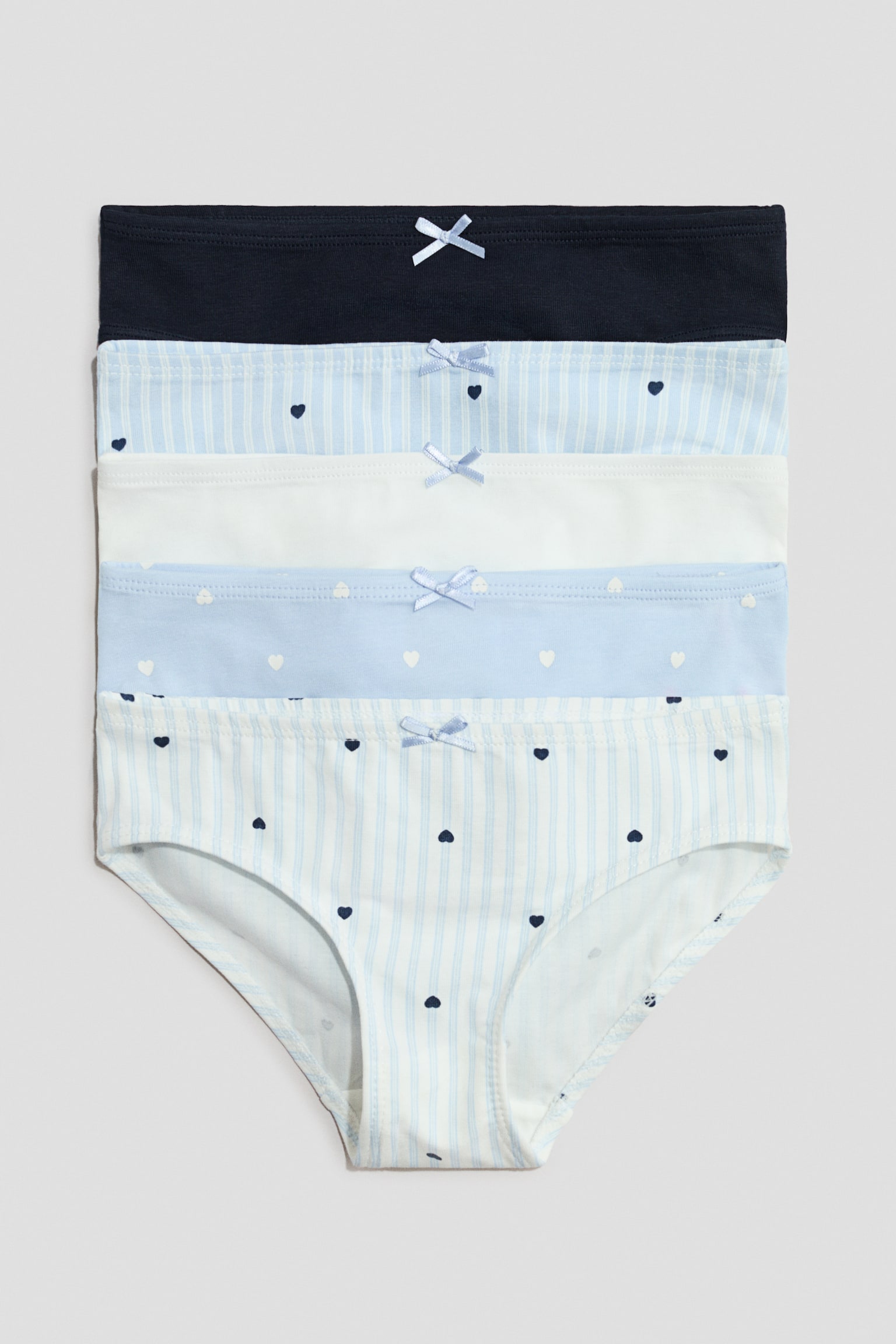 5-pack Cotton Briefs - Blue/hearts/Light pink/patterned/Light purple/unicorns/Light pink/hearts/Blue/floral/Light pink/hearts