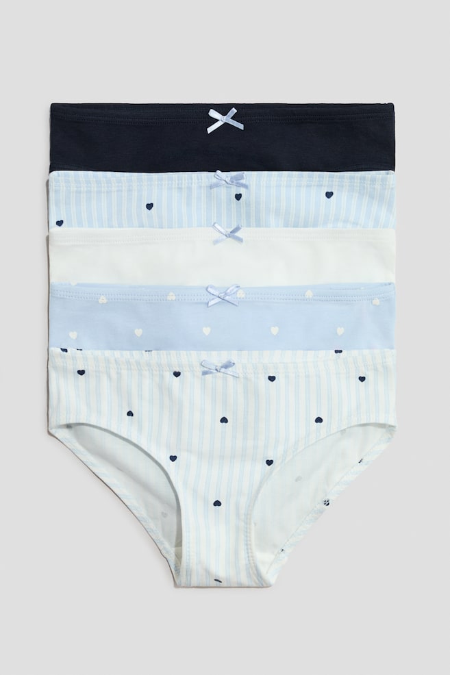5-pack cotton briefs - Blue/Hearts/Light pink/Hearts/Turquoise/Unicorns/Light pink/Bows - 1