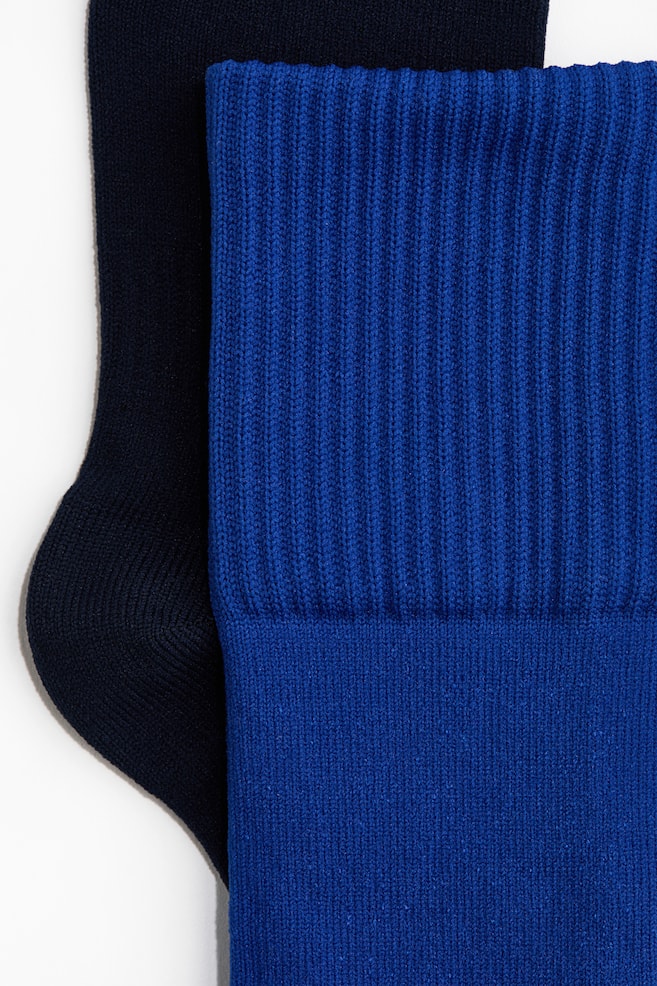 2-pack football socks with DryMove™-Blue/Black - 2